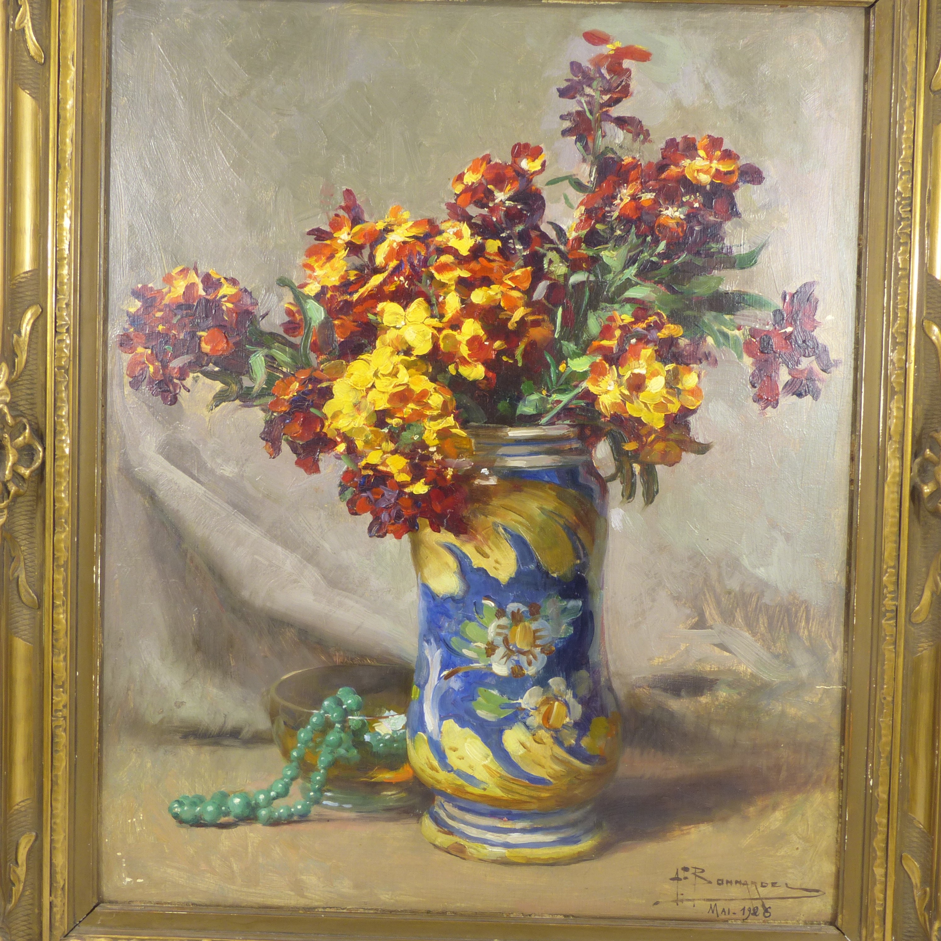 Nature morte ancienne sur carton / Mai 1926 - Signée Alexandre François Bonnardel - Photo 1