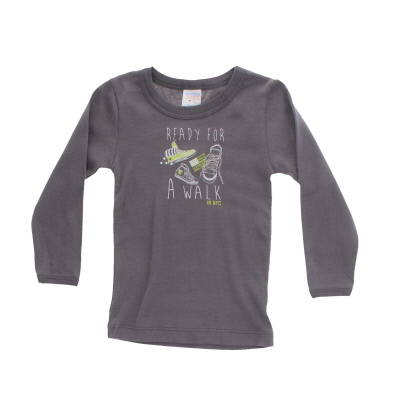 T-shirt manches longues gris garçons imprimé baskets -Absorba-2 ans - Photo 0