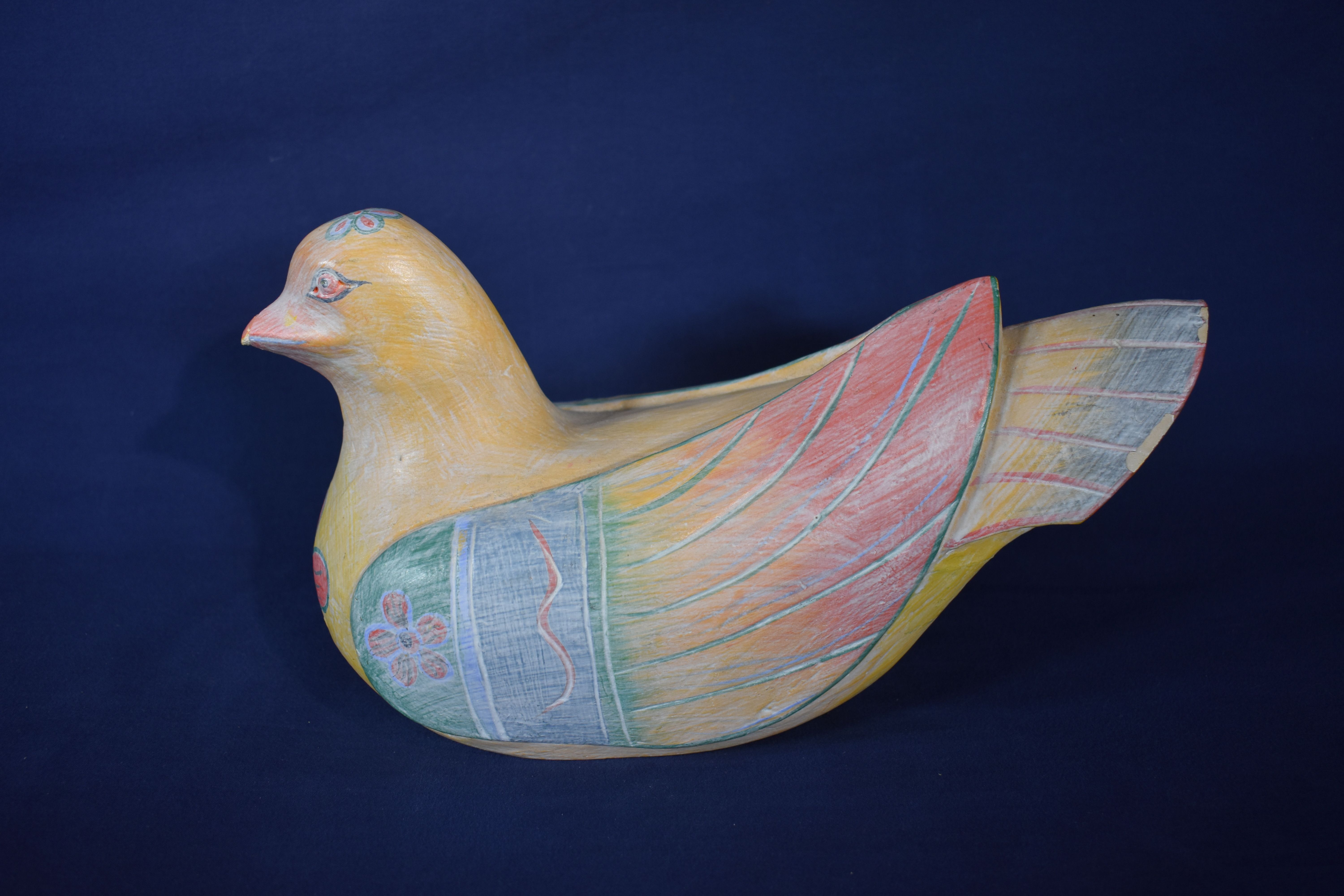 Poule décorative en bois peint ( longueur 30 cm, largeur 12 cm & hauteur 18 cm ) - Photo 2