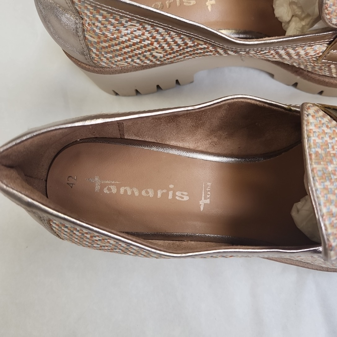Tamaris - Chaussure femme marron en toile / cuir - pointure 42  - Vue 7 - 