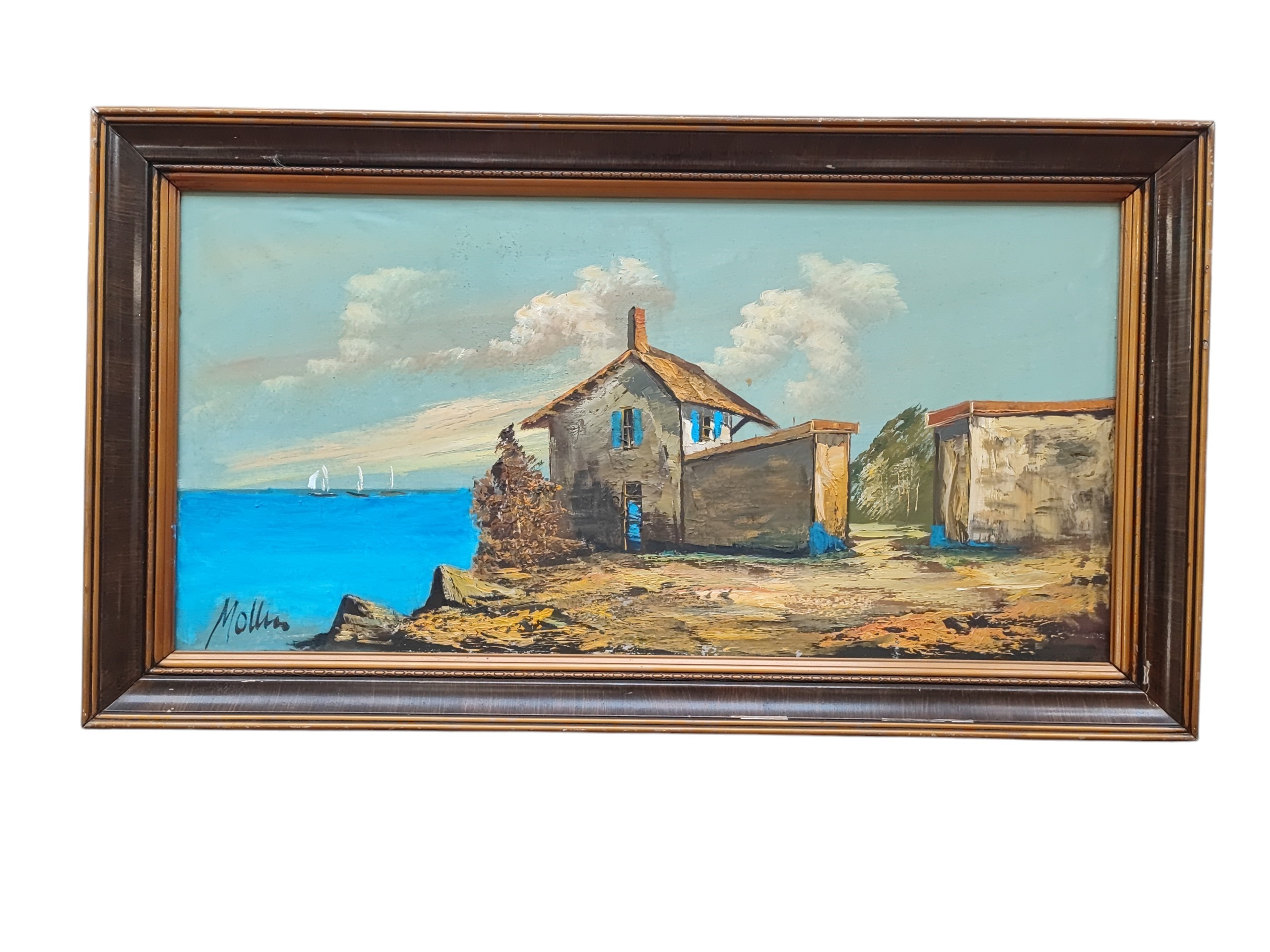 Voir photo 2 de Magnifique peinture à l'huile signée Mollin.. Magnifique peinture à l'huile signée Mollin.. Bon état - Vue 2 -