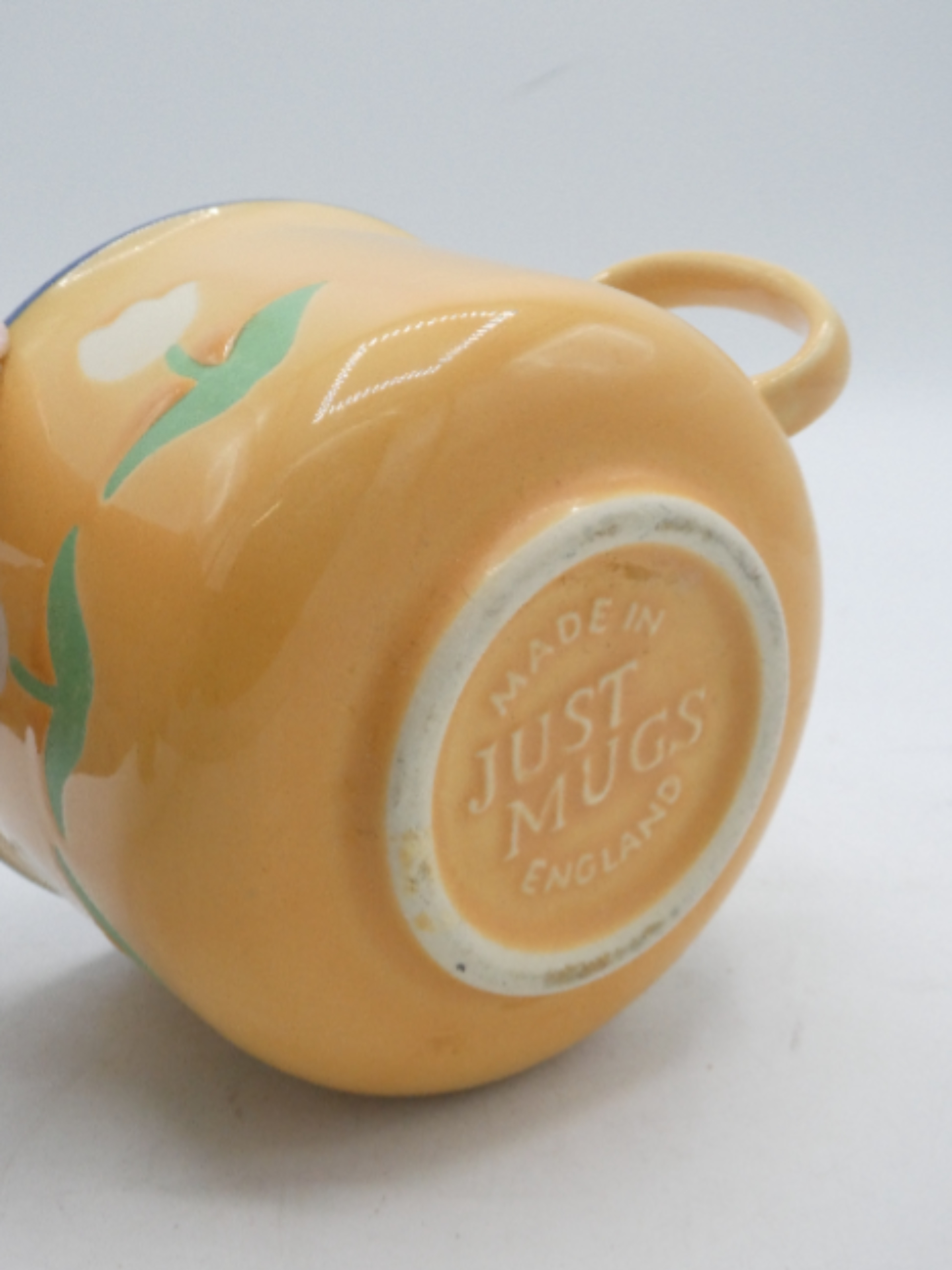 Mug Just Mugs En Céramique Rose/jaune Avec Motifs Chats - 10,5 X 10 Cm, Neuf Sans Emballage