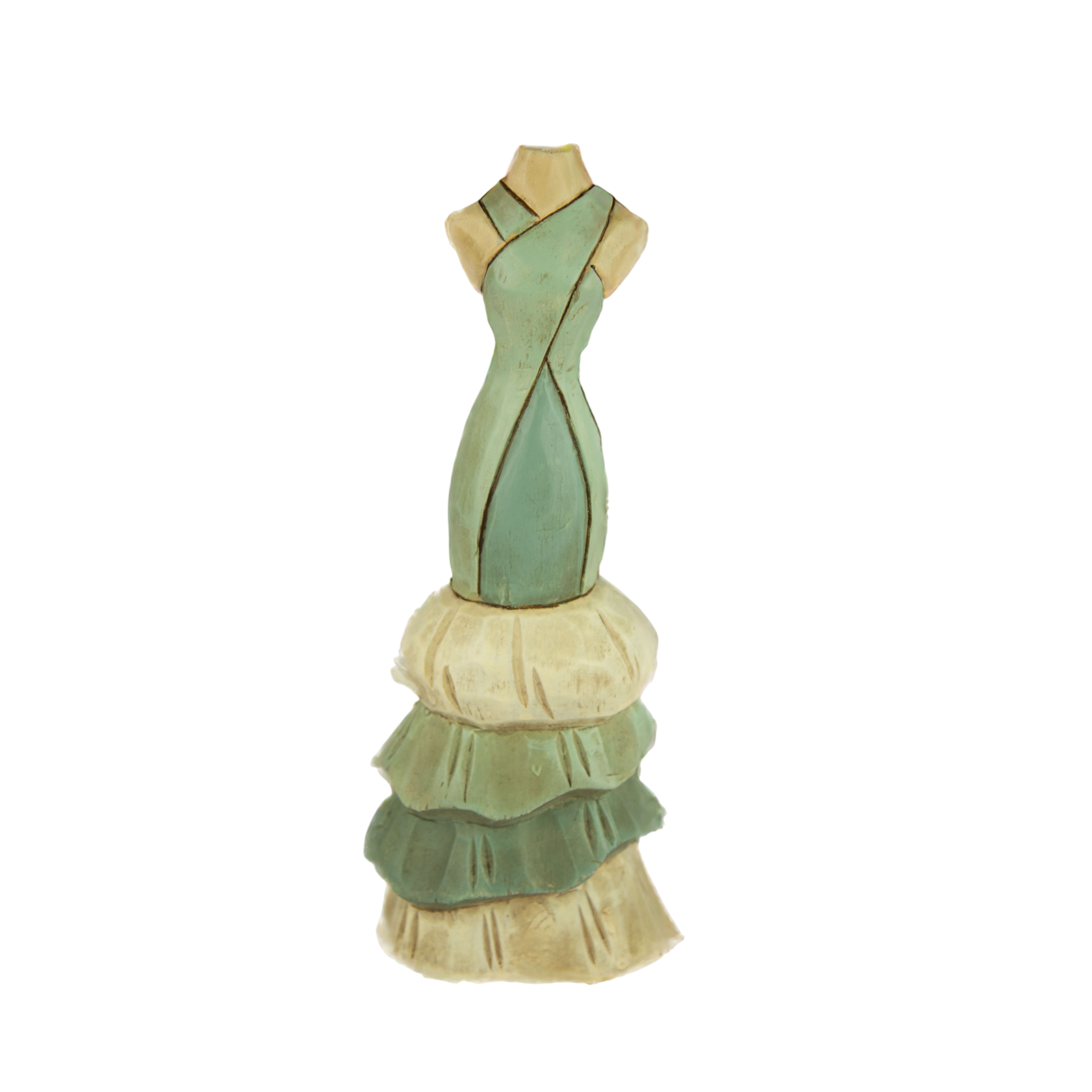 Buste porte bijoux en bois bleu clair avec robe de gala vintage - Photo 0