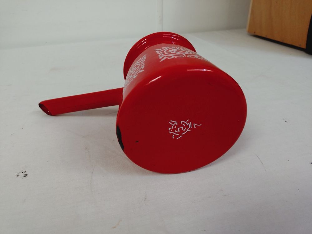 Cafetière turque en tôle émaillé rouge et blanc-vintage Bon état - Vue 7 - 