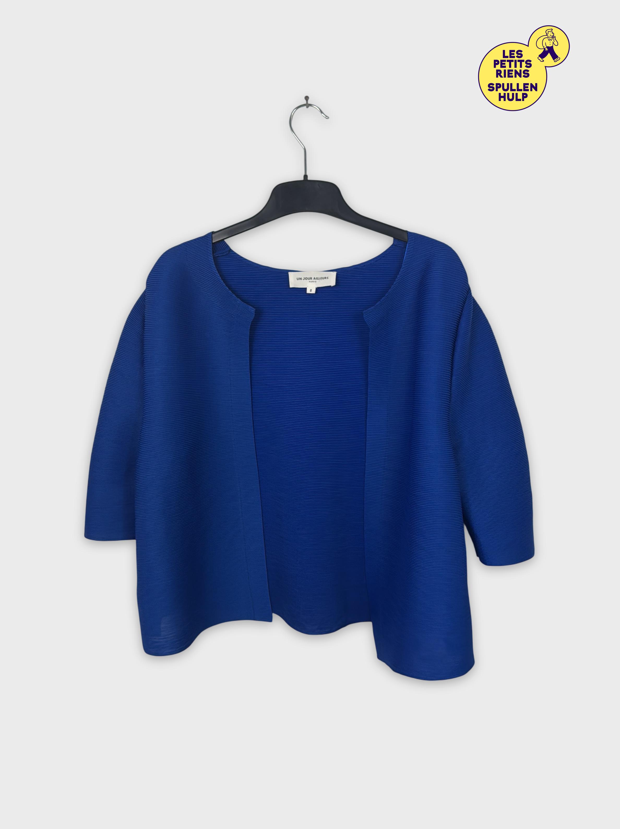 Veste plissée bleue M Un Jour Ailleurs - Photo 0