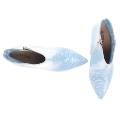 Bottine à talons bleu imprimé talon 12 cm - femme - Justfab - taille 41 - Photo 1