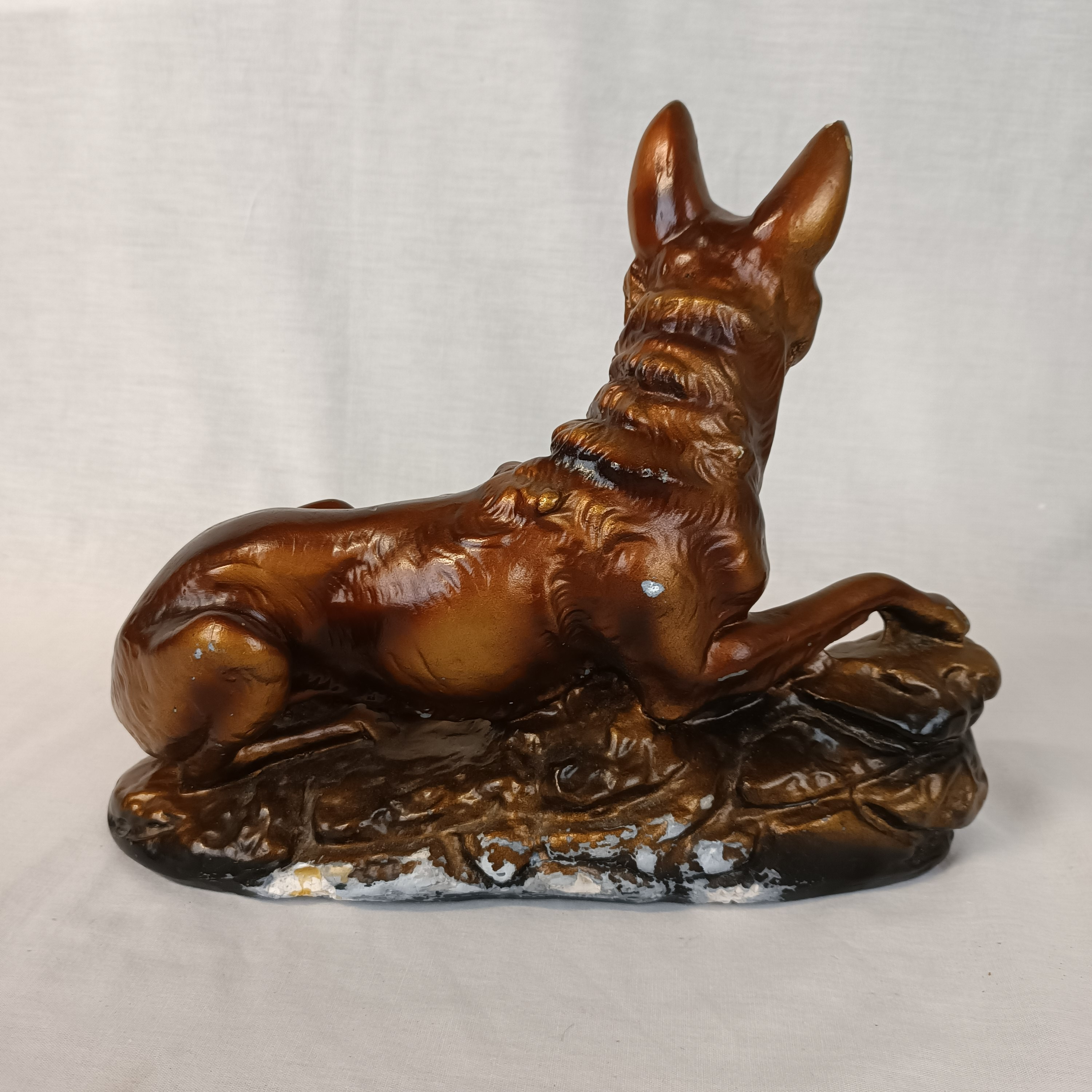 Figurine Vintage Britains - Sujet Ferme : Niche Et Chien Berger - Plomb Peint - Années 50 - Bon État