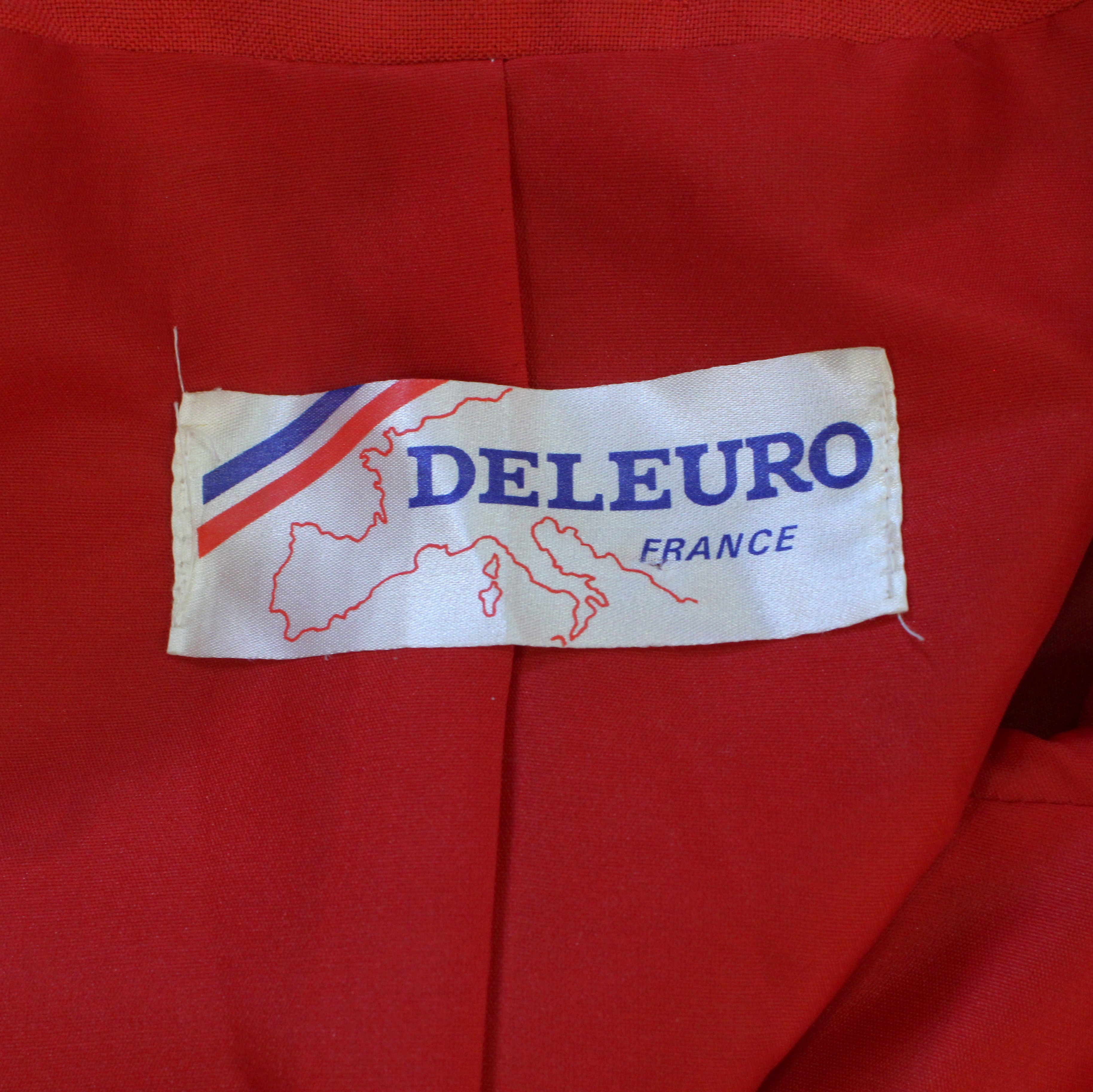 Veste Vintage Femme Rouge DELUXE FRANCE Taille Estimée L  - Vue 5 - 