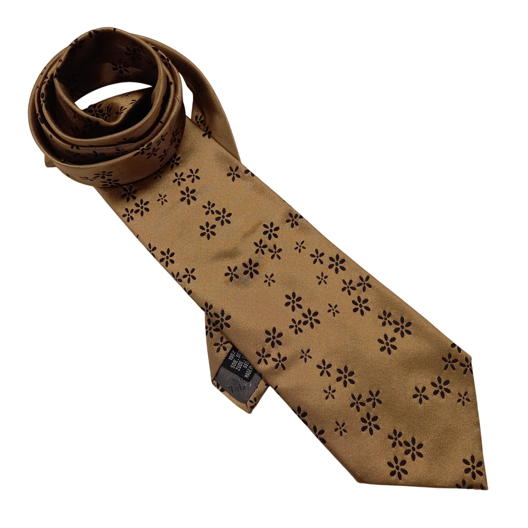 Acheter Cravate Doré motif fleur noir Rykiel Très bon état - 25,00 € Cravate Doré motif fleur noir Rykiel Très bon état - reconditionné disponible sur Label Emmaüs