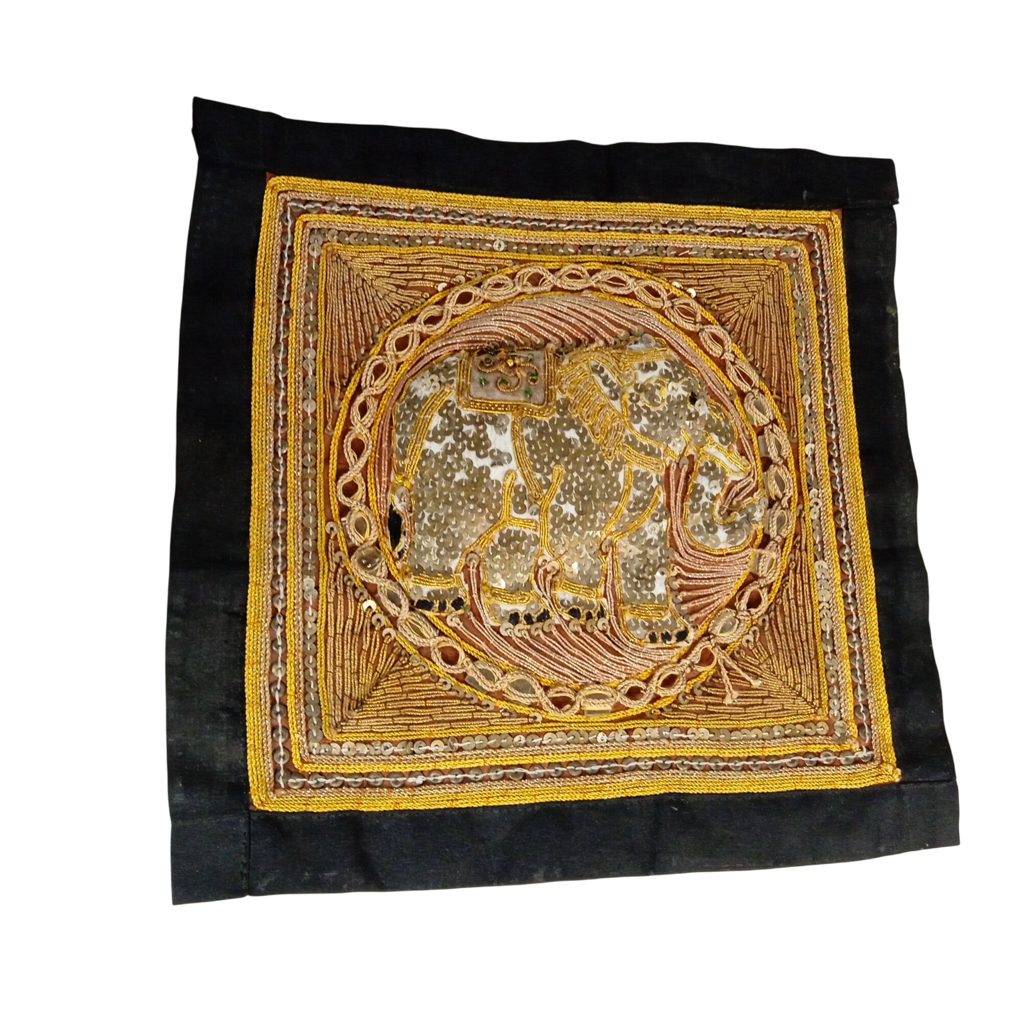 Tapisserie Murale Birmanie Kalaga – Broderie Traditionnelle – Décor Mural Avec Sequins Et Perles – État D'occasion