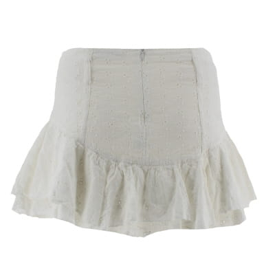 Jupe blanche imprimée à volants - Femme - Jennyfer - Taille 36 - Photo 1