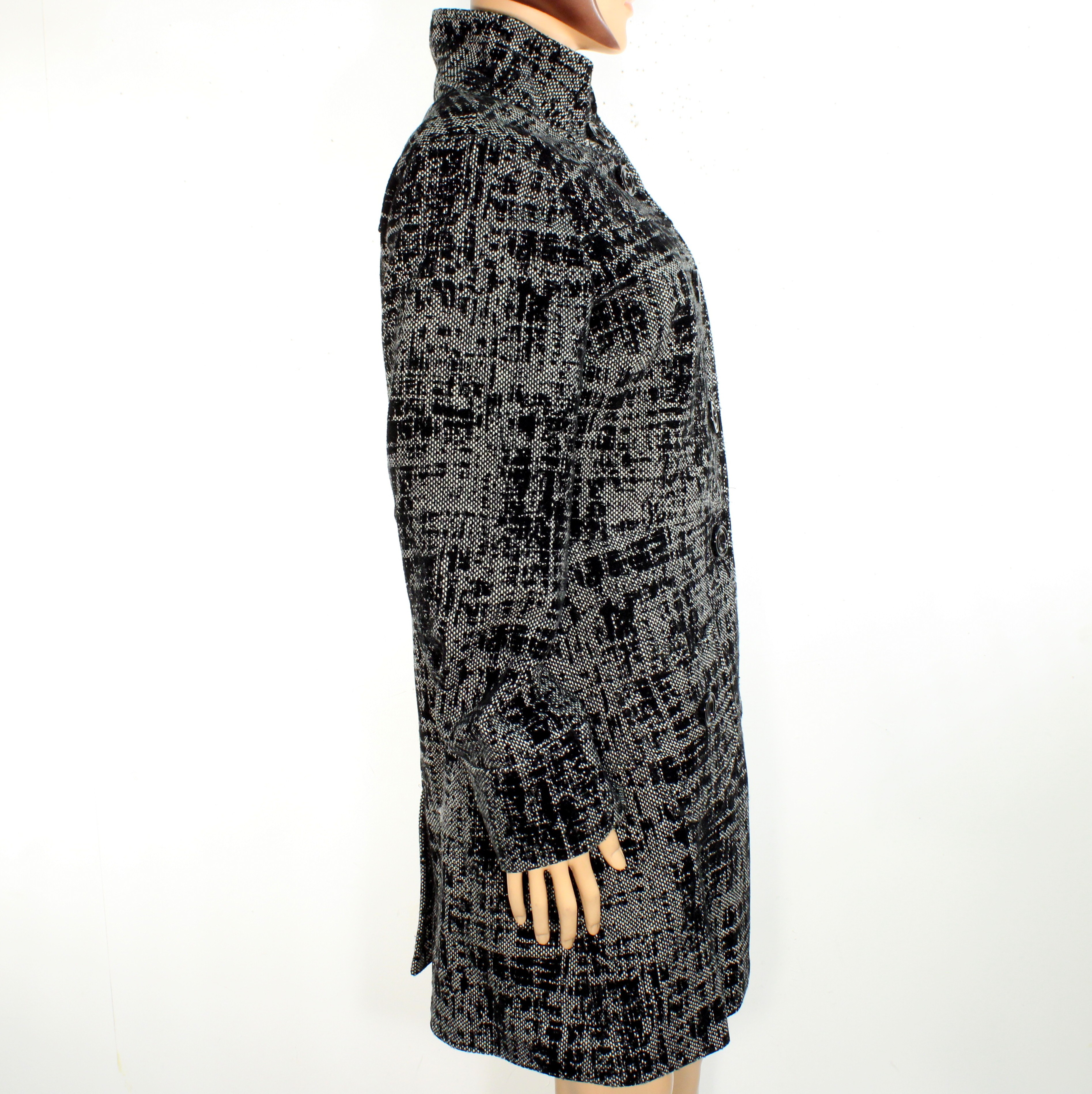 Manteau Mi-Long Femme Noire & Blanc K.WOMAN Taille 42 Très bon état - Vue 3 - 