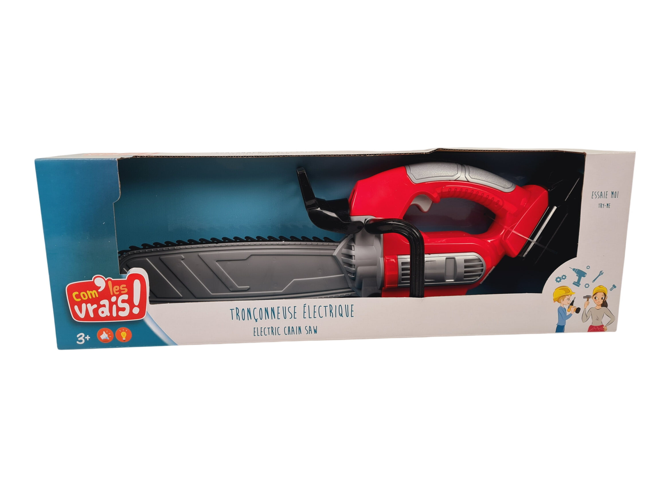 Jeu d'imitation - TRONÇONNEUSE ÉLECTRIQUE - COM'LES VRAIS - 3 ans + Comme neuf -  reconditionné disponible sur Label Emmaüs