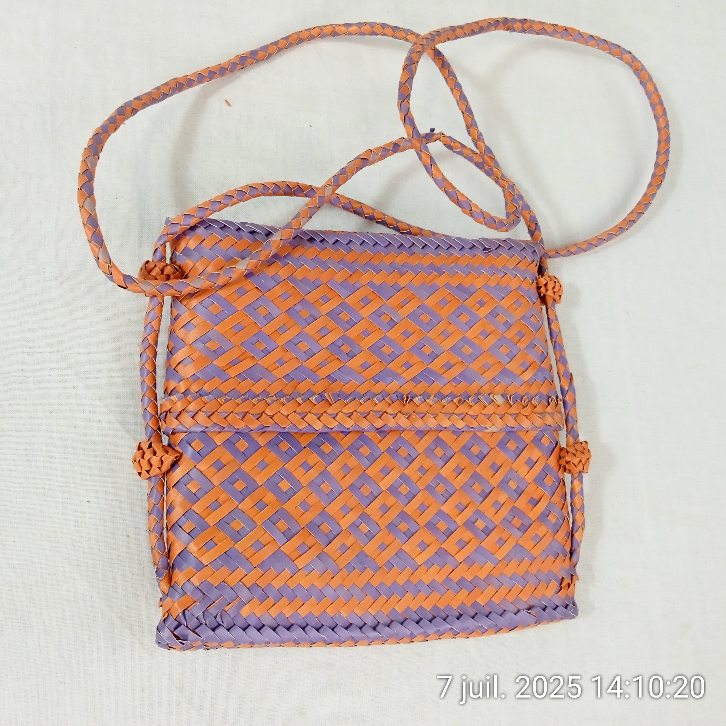 Sac bandoulière/pochette vintage style festival hippie bohème en osier tressé - Photo 1
