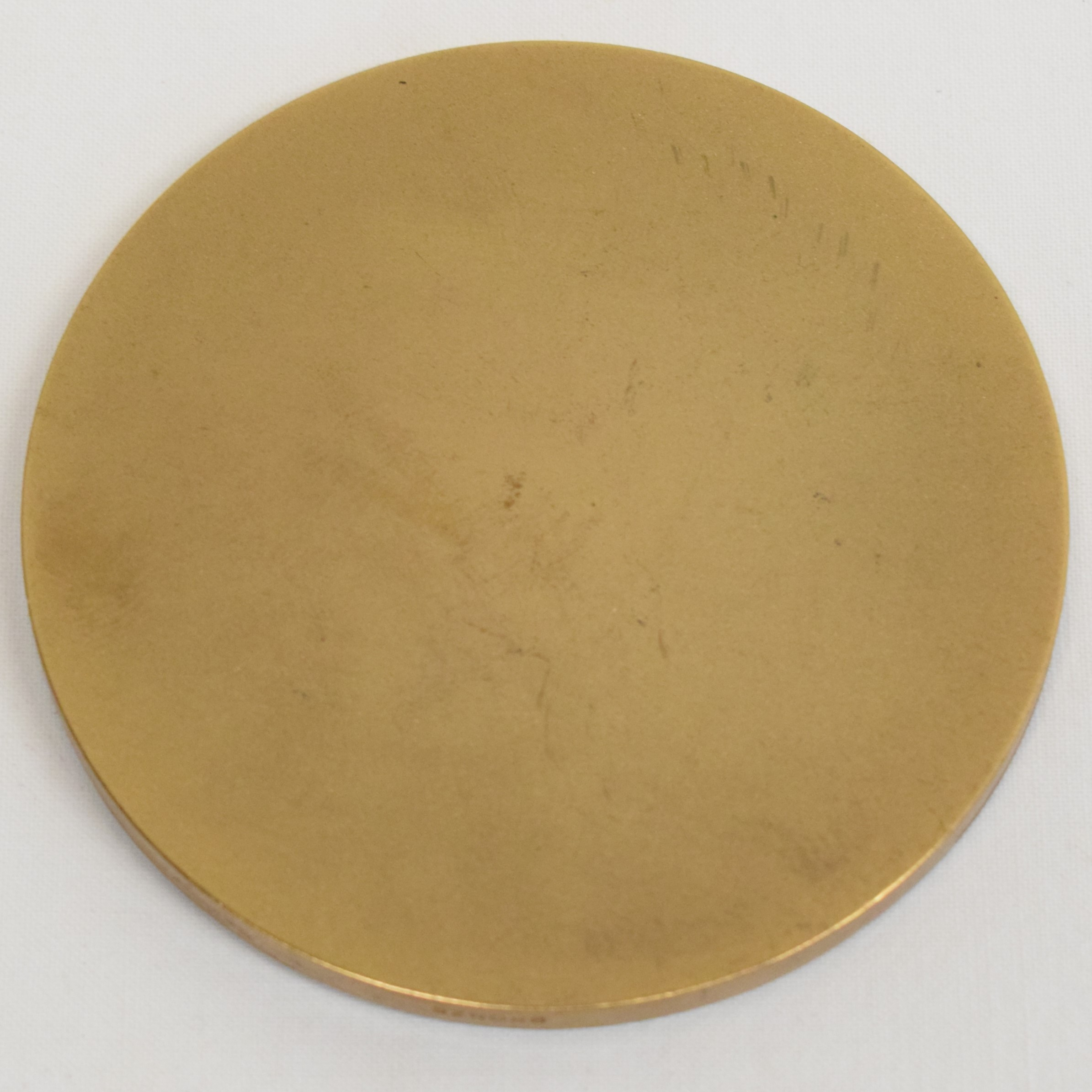Petite médaille de table en bronze aux armes de l'école d'artillerie  - Photo 1