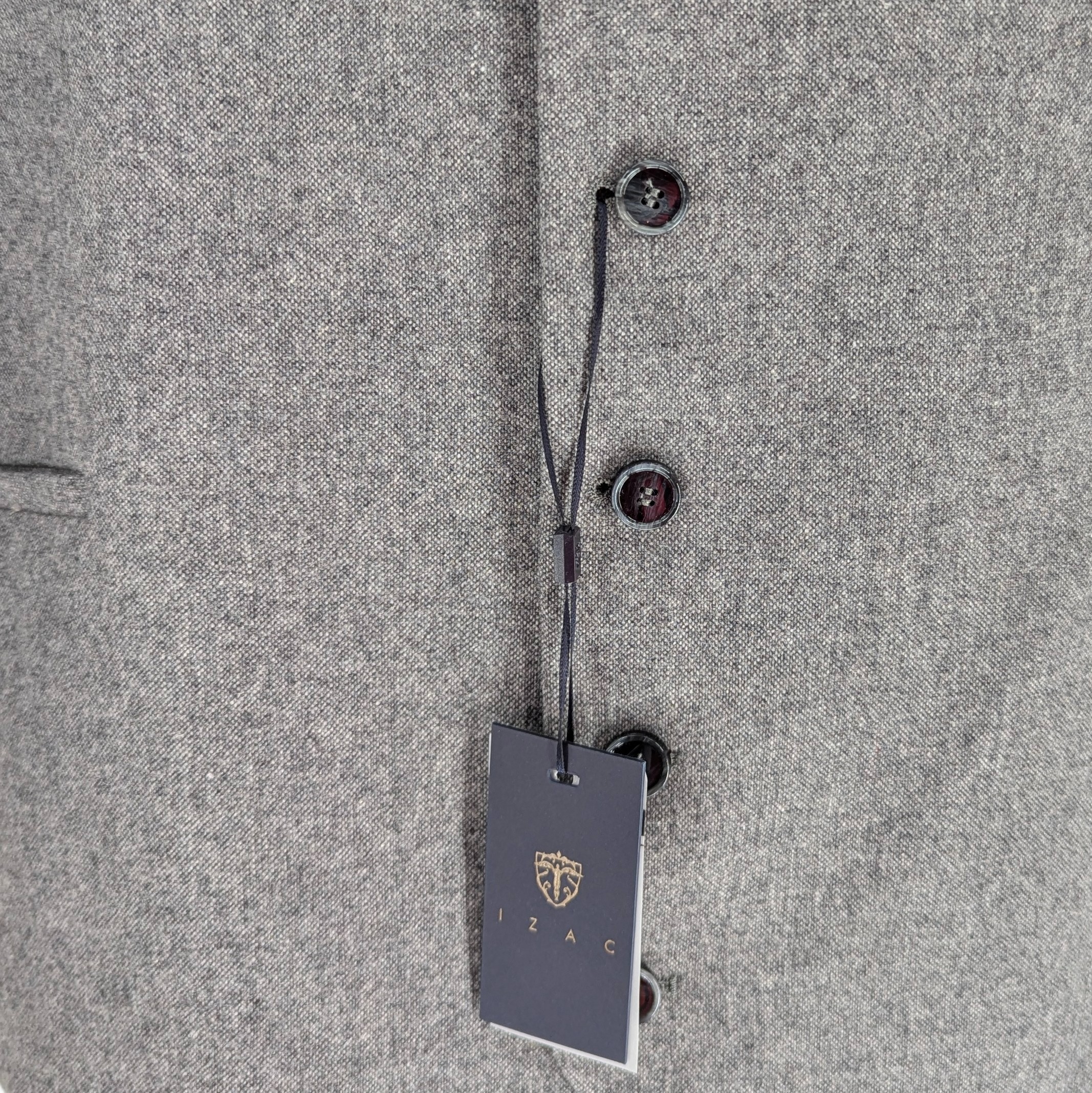 Gilet/veston costume IZAC T. XXL en laine gris - Photo 3