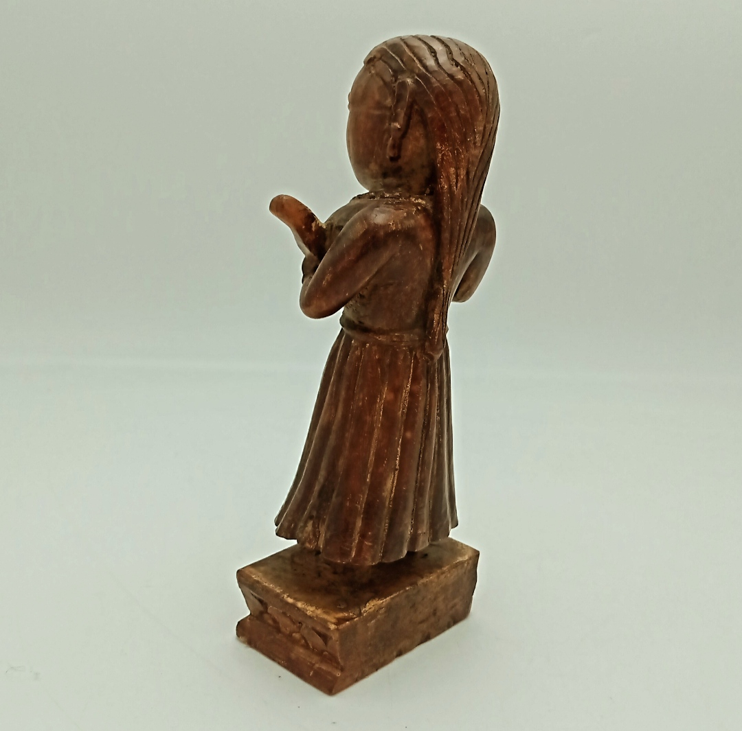 Statuette traditionnelle Indienne en bois - Bon état - Photo 3