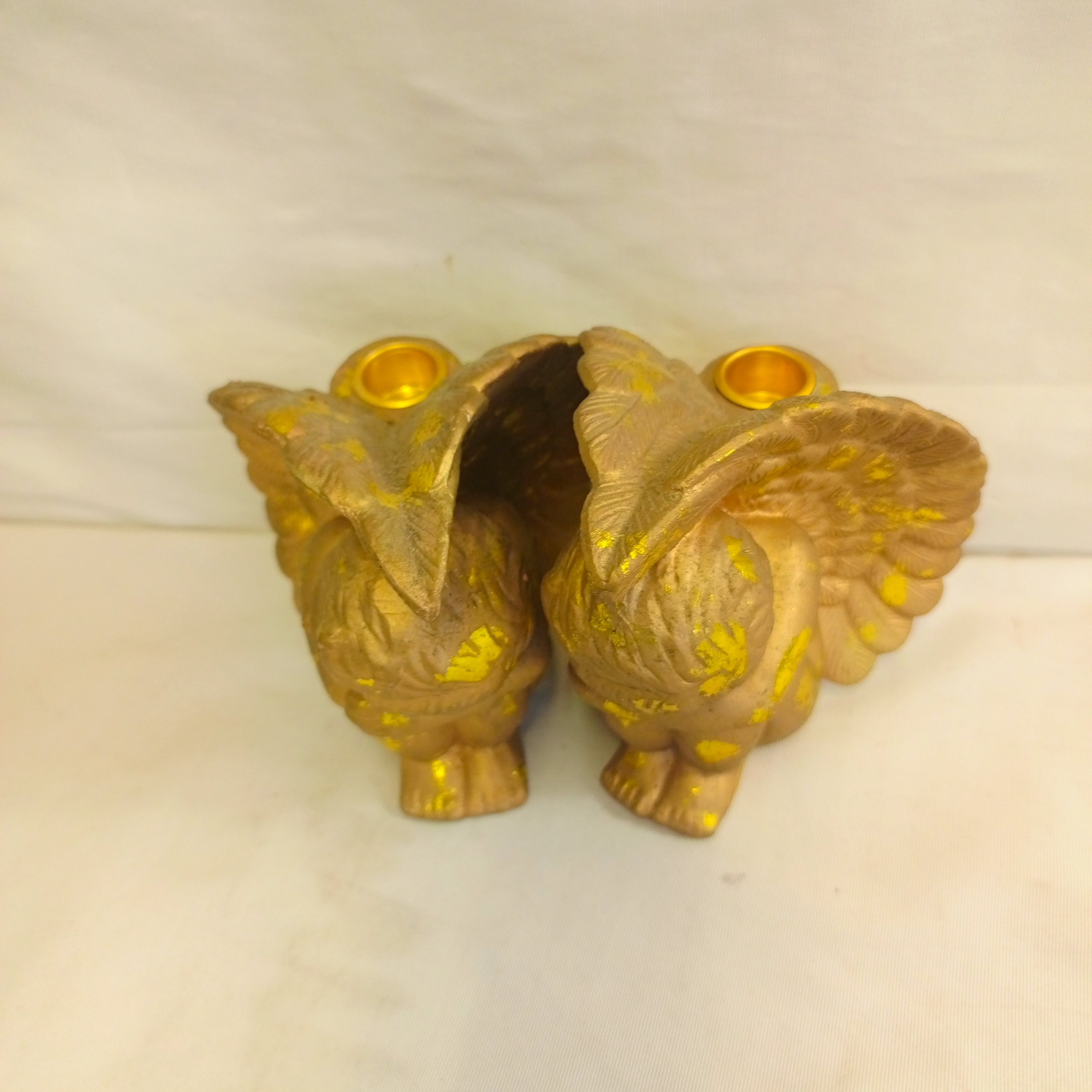 Lot de 2 Anges, dorés, décoration bougeoir État correct - Vue 2 - 