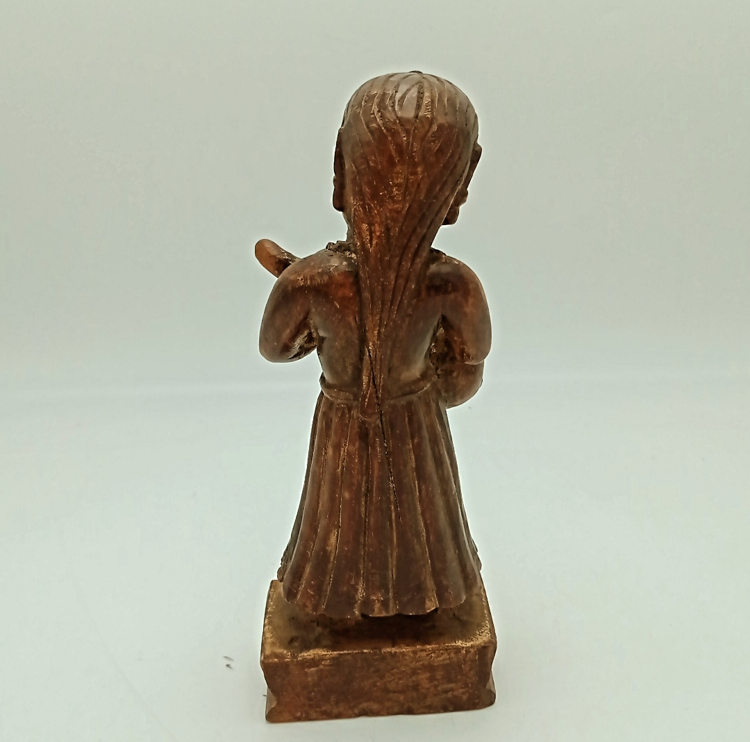 Statuette traditionnelle Indienne en bois - Bon état - Photo 4