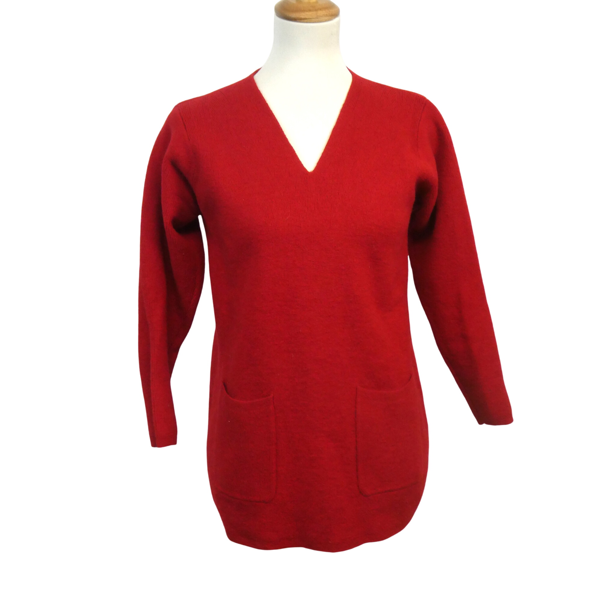 Pull oversize en laine manches longues encolure V - Taille M/38 - Alain Manoukian - Modalova