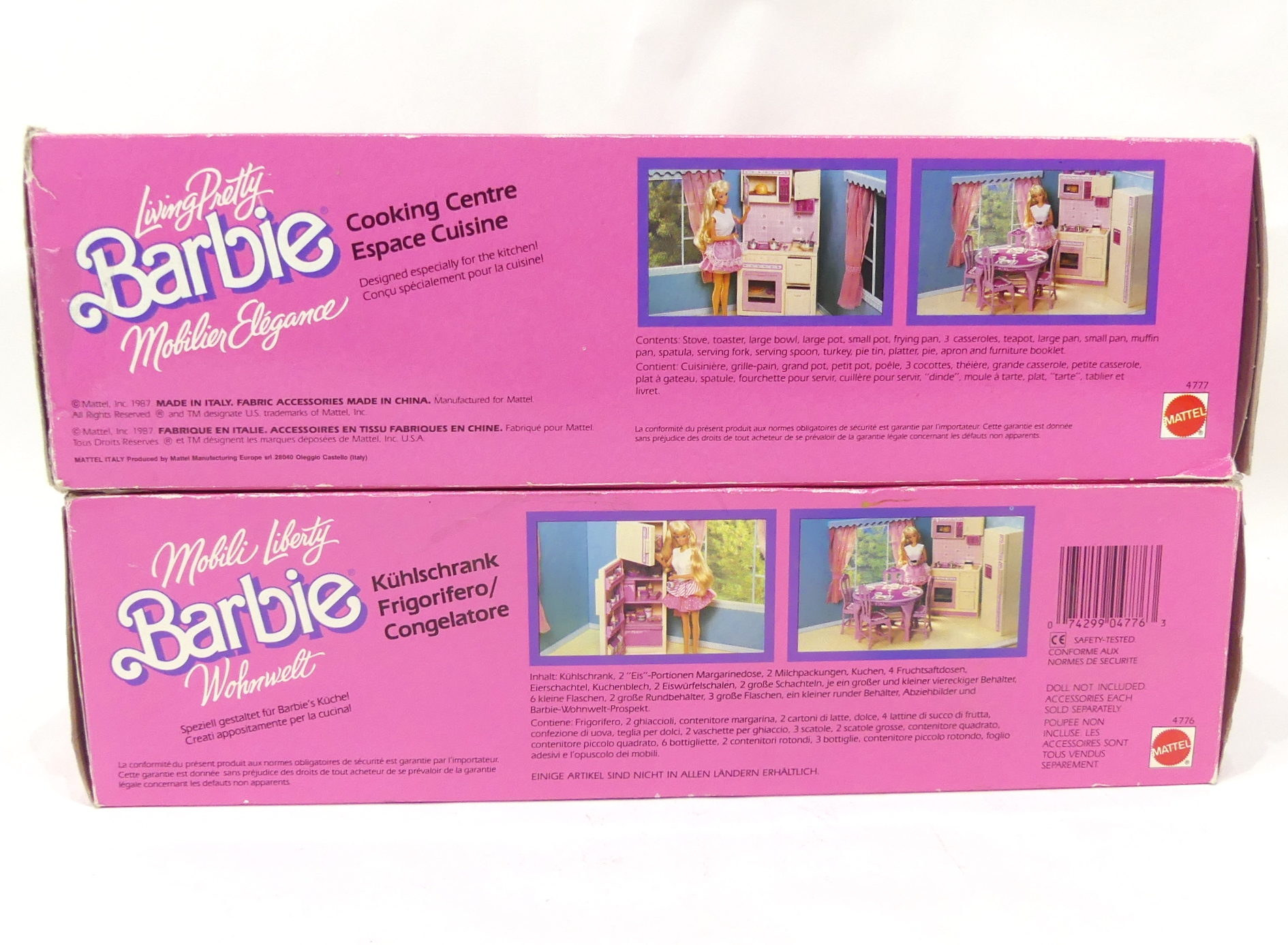 Lot de deux BARBIE Espace cuisine et frigo MATTEL année 1987 dans leur boîte d'origine - État correct - Photo 28