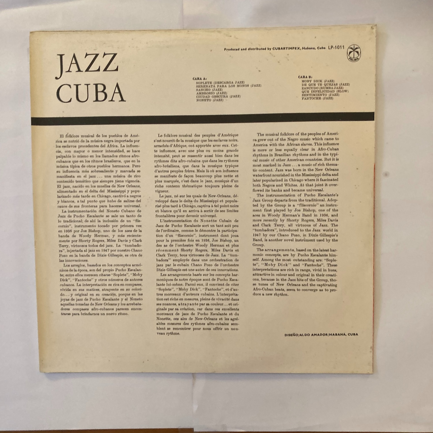 Jazz Cuba - Leopoldo "Pucho" Escalante, Grupo Cubano De Jazz Del I.C.R. - Vinyle 33 t Bon état - Vue 2 - 