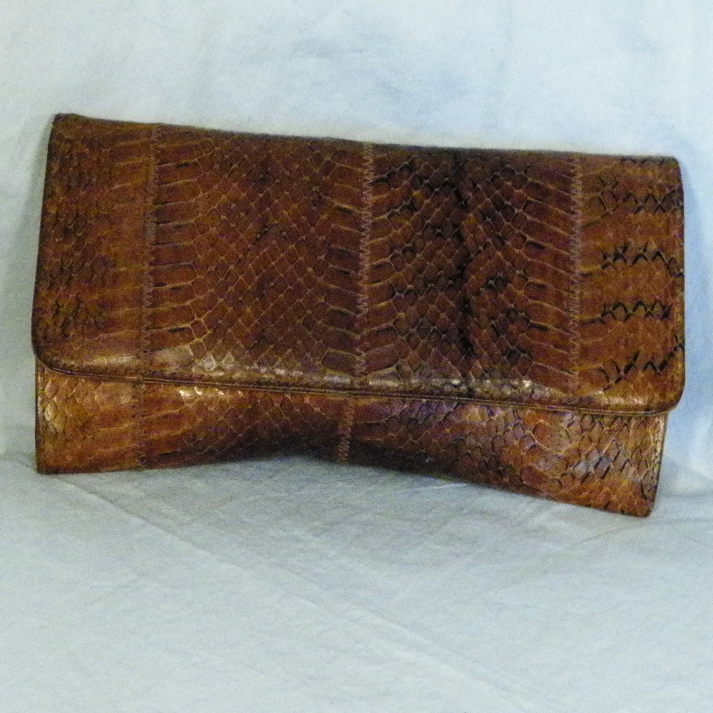 Pochette / Sac A Main Femme Marron Reptile  - Vue 3 - 