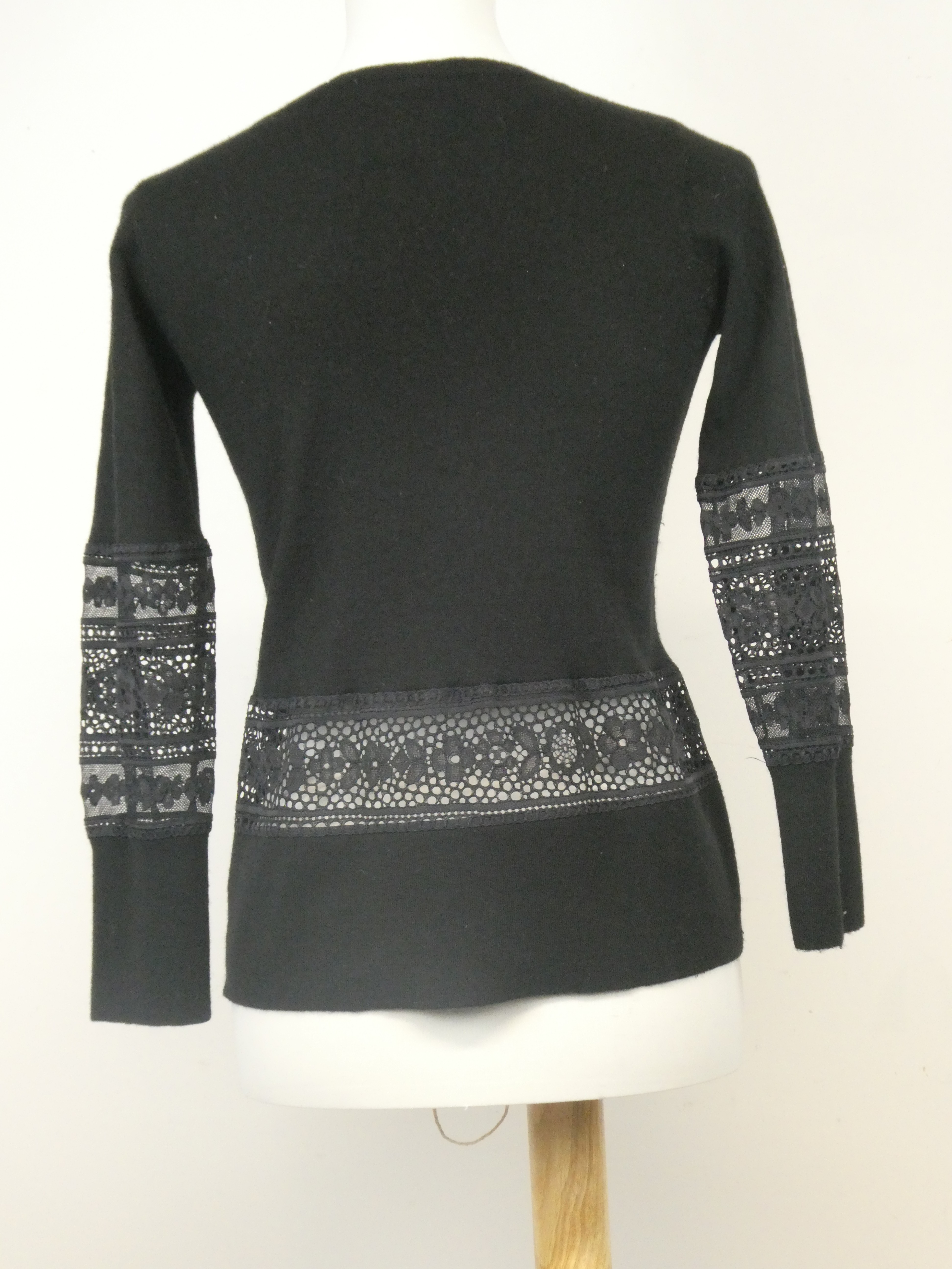 Claudie Pierlot t-shirt manches longues dentelle encolure V - Taille S/1 - Photo 1