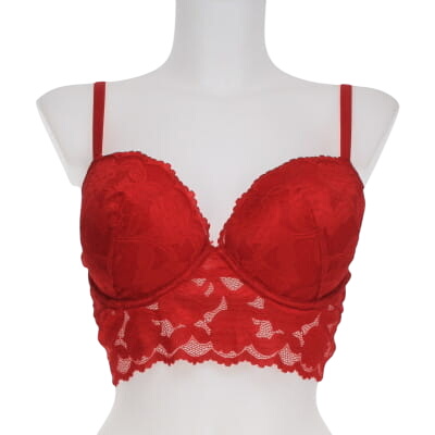 Soutien bordeaux avec armatures en dentelle - Taille 85B - h&m - Modalova