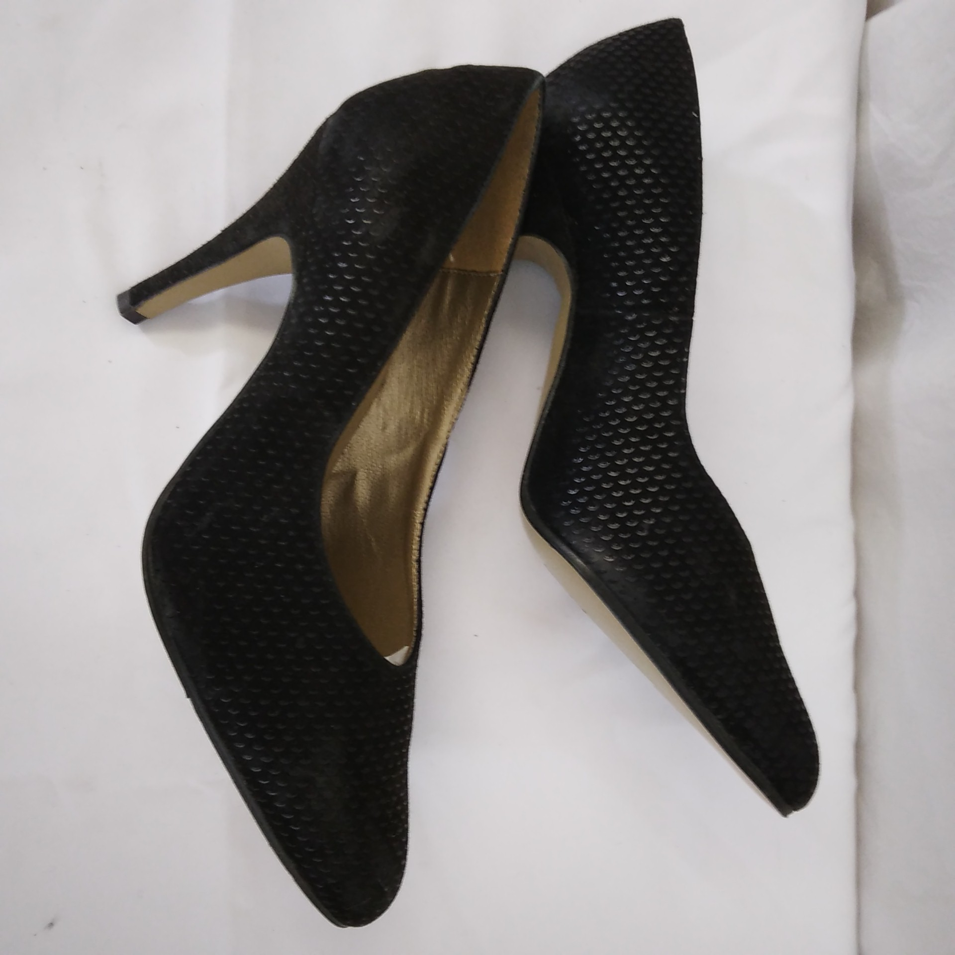 Escarpins noir paillettes, Quille, Christian chaussures - 36 1/2 Comme neuf - Vue 6 - 