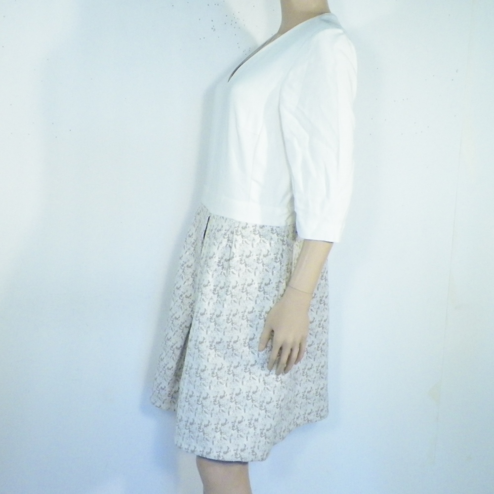 Robe Blanche & Beige CAROLL Taille Estimée L Bon état - Vue 2 - 