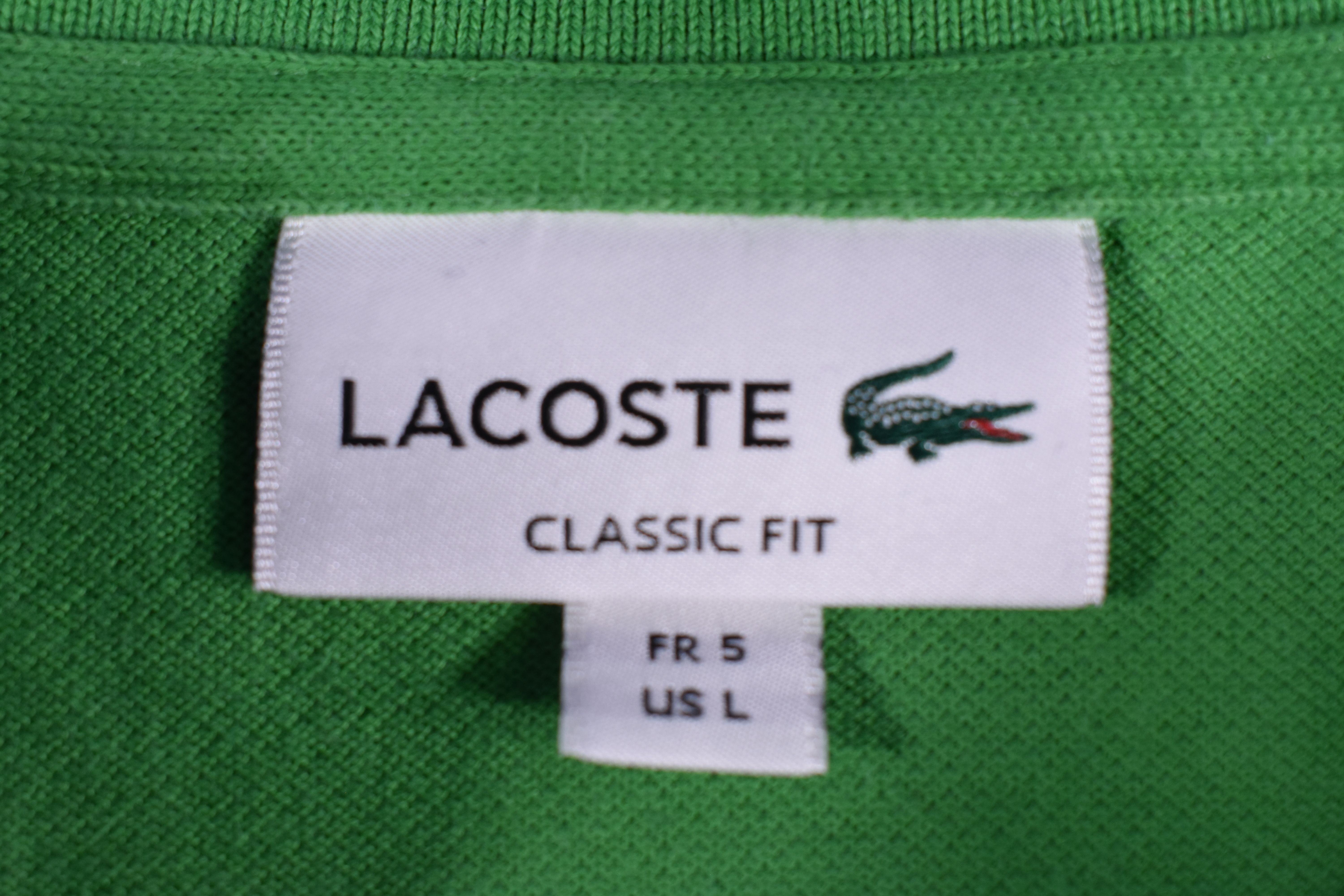 Polo Lacoste de couleur verte Classic Fit, taille FR 5 et US L - Bon état - Photo 6