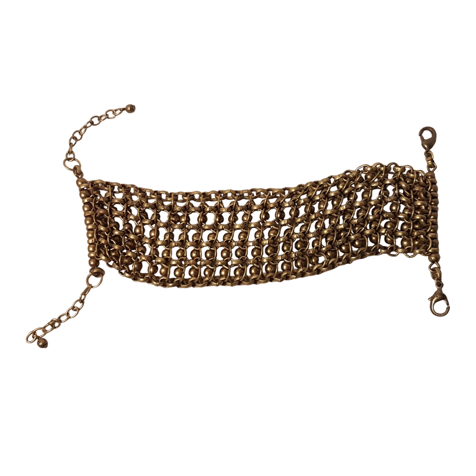 Bracelet manchette cote de maille en laiton - Label Emmaus - Modalova