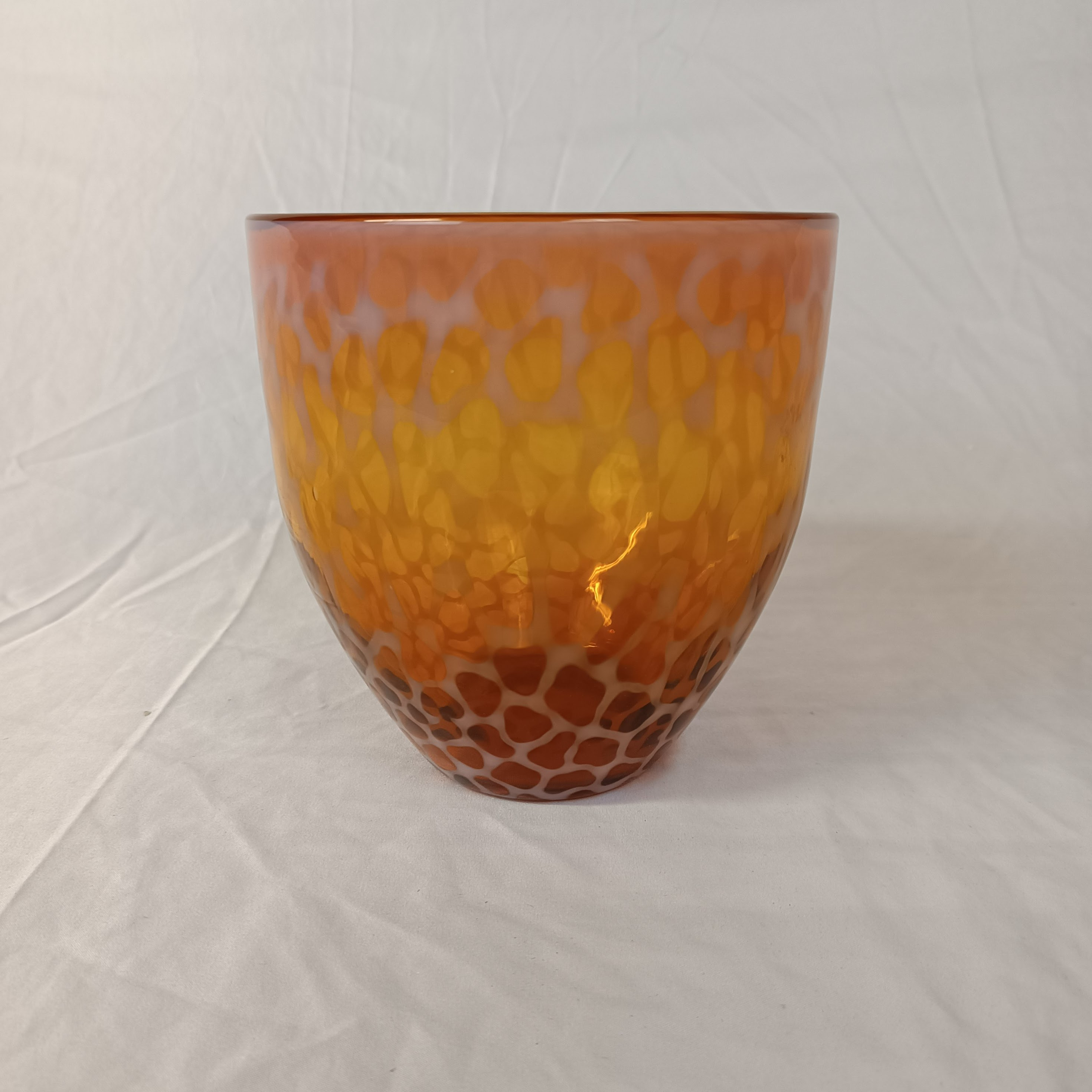 Vase vintage en verre soufflé , à motif écaille de tortue - État correct sur Label Emmaüs