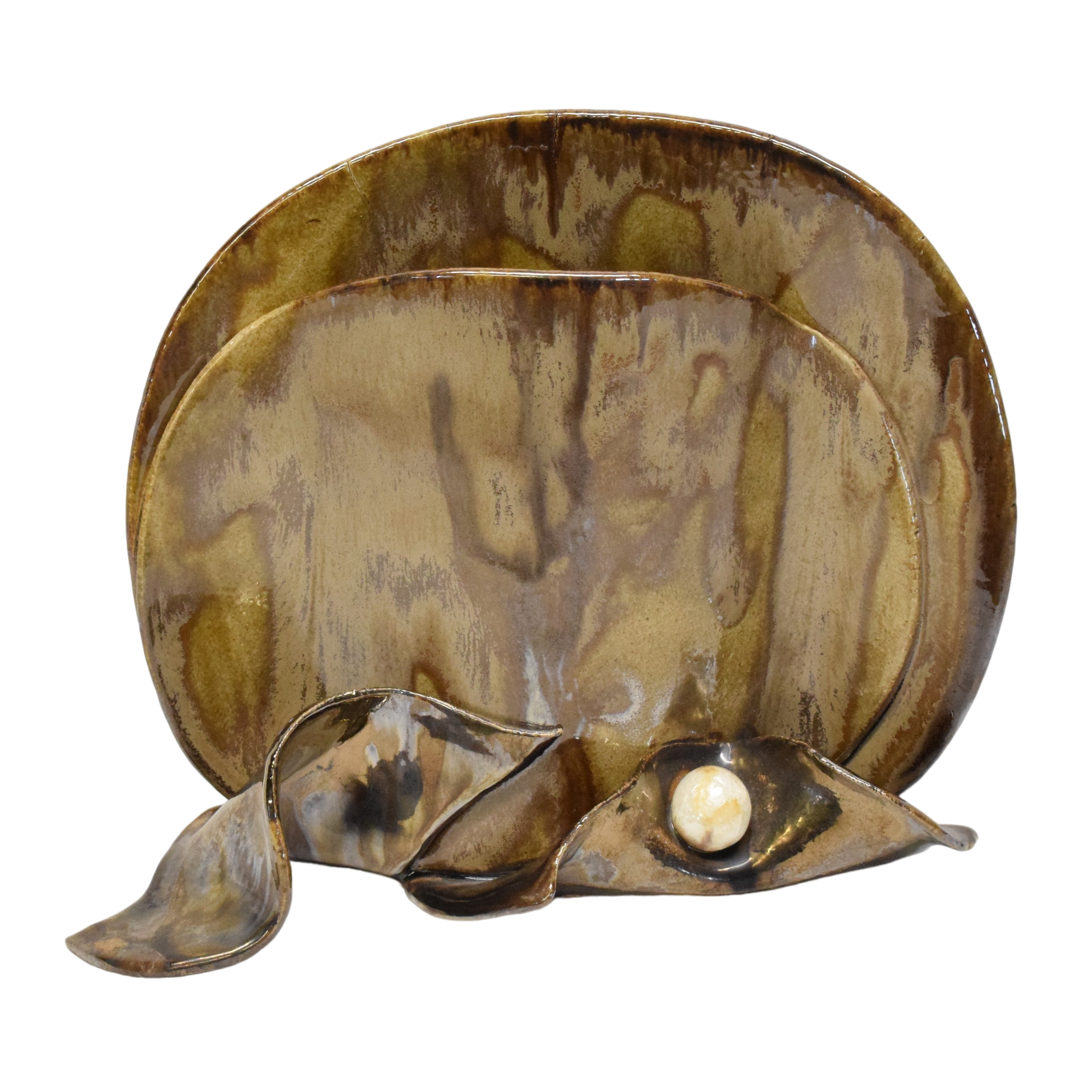 Acheter Vase aux formes stylisées en terre cuite émaillée poterie Allemande - 15,00 € Vase aux formes stylisées en terre cuite émaillée poterie Allemande - reconditionné disponible sur Label Emmaüs