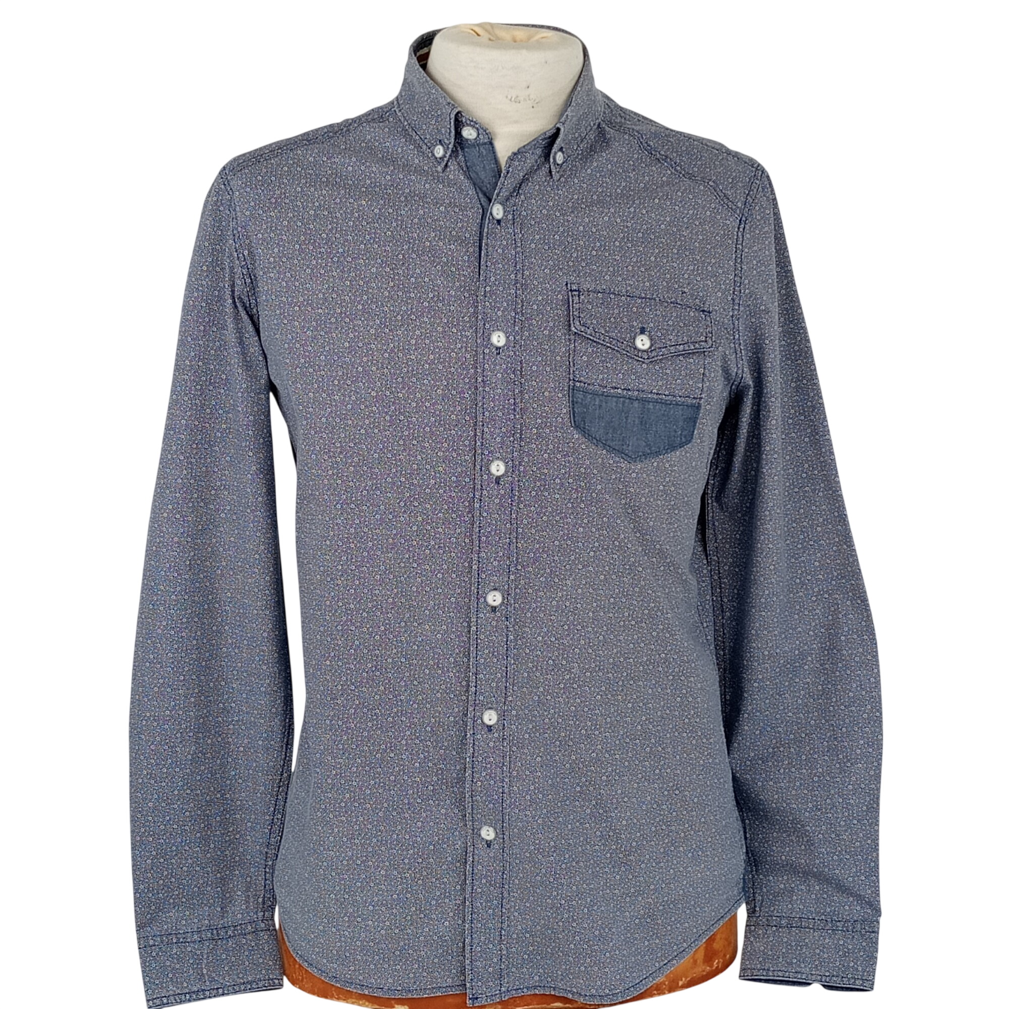 Chemise - homme - marque Kaporal - manches longues - couleur bleu - taille S (38) Très bon état -  reconditionné disponible sur Label Emmaüs