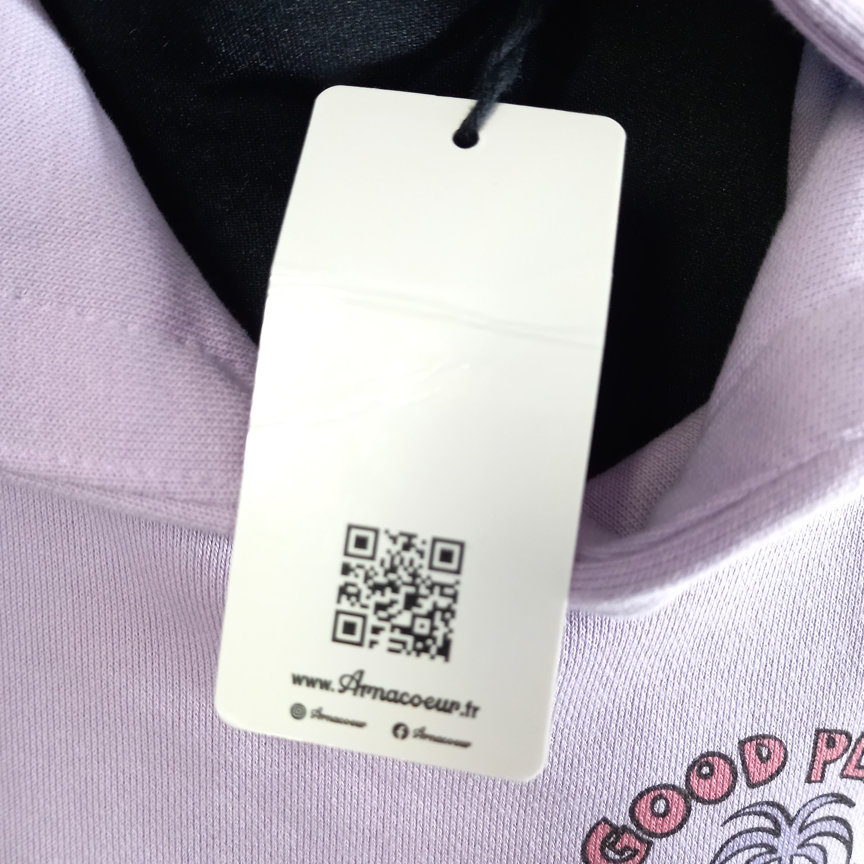 Sweat à capuche couleur parme, de taille S, de marque Arnacoeur Très bon état - Vue 10 - 