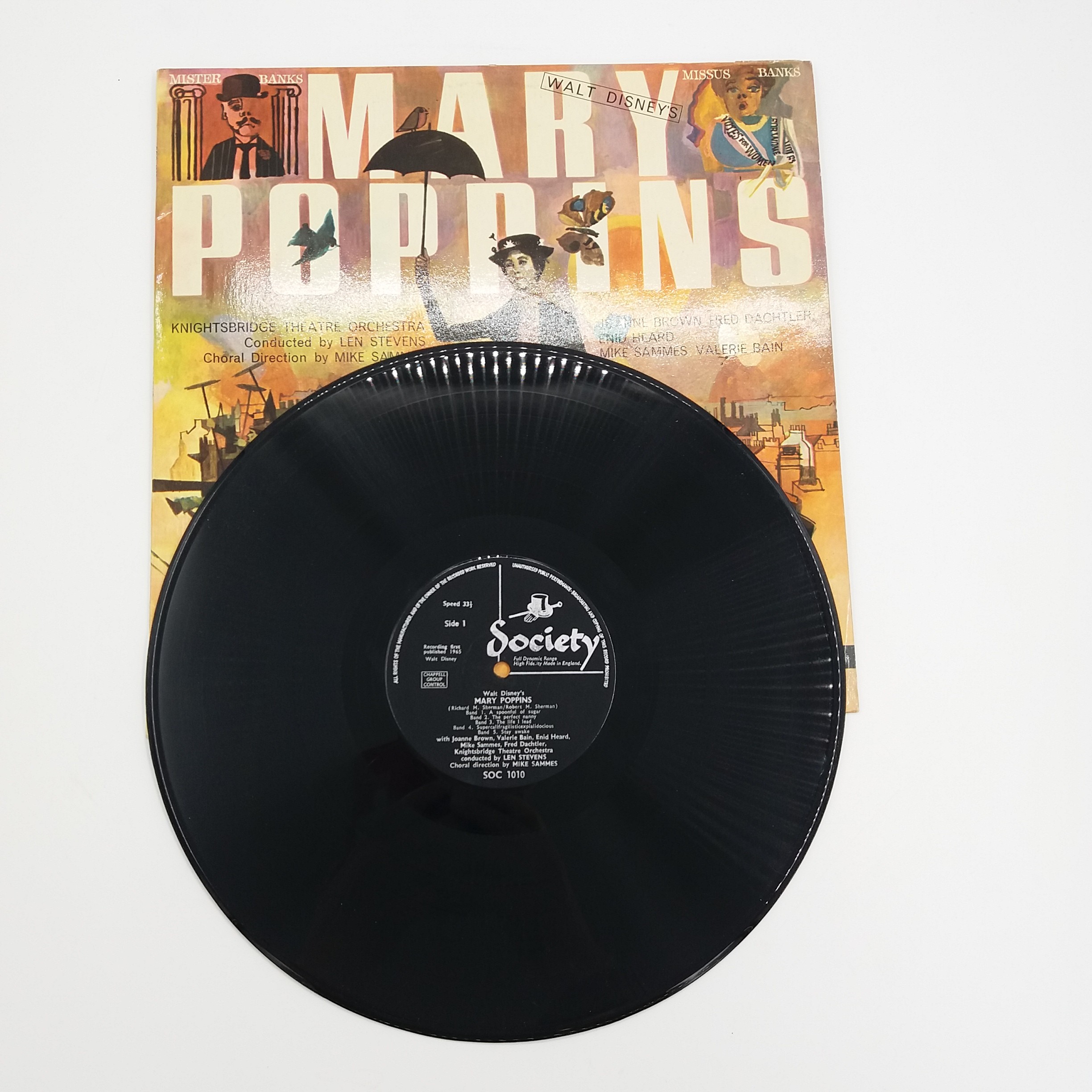 Disque vinyle 33 tr Mary Poppins Walt Disney par le Knightsbridge Theatre Orchestra 1965. ARC. Bon état - Vue 3 - 