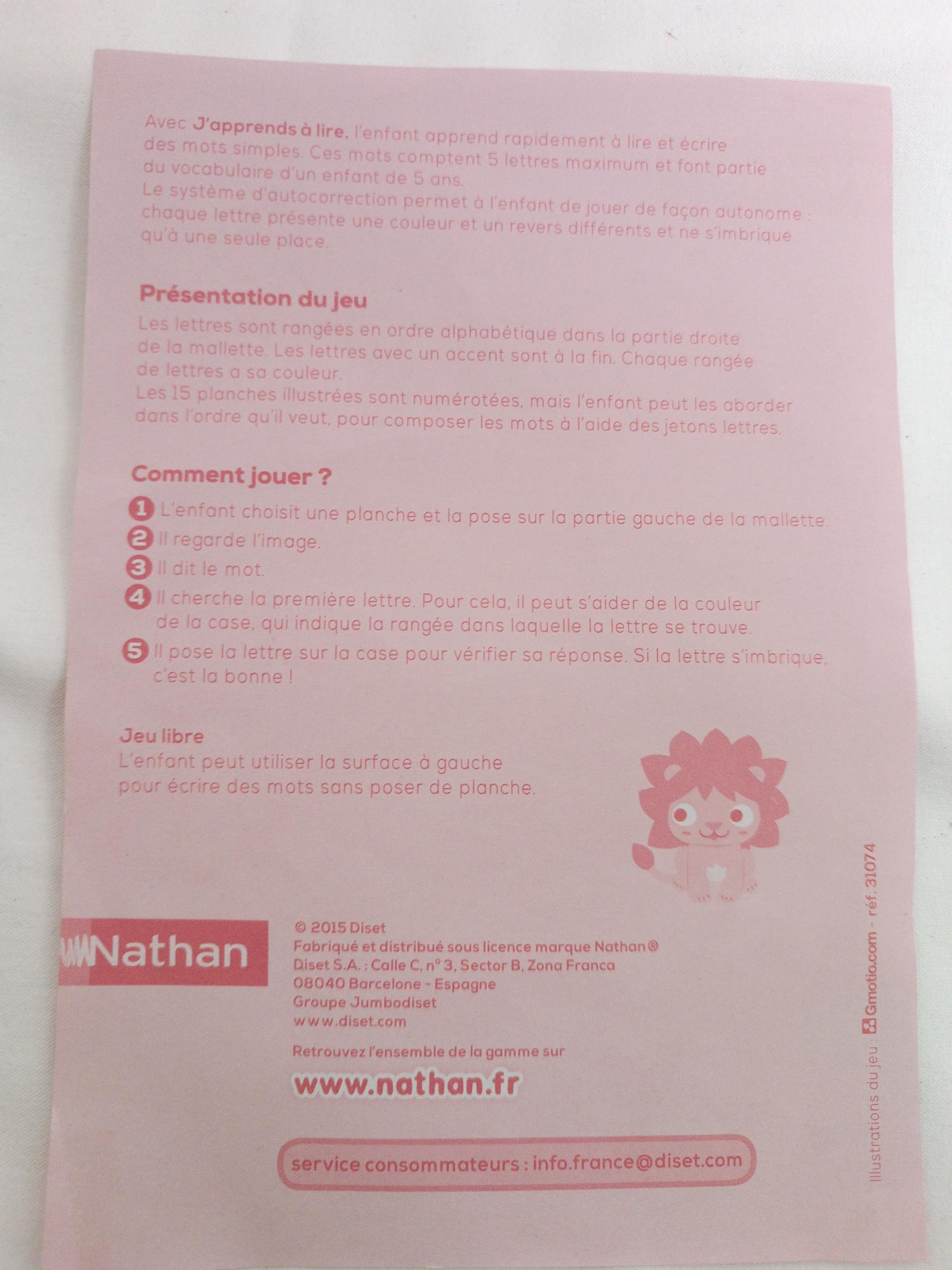2 jeux éducatifs Nathan "J'apprends à lire" et "J'apprends à coder" Bon état - Vue 5 - 