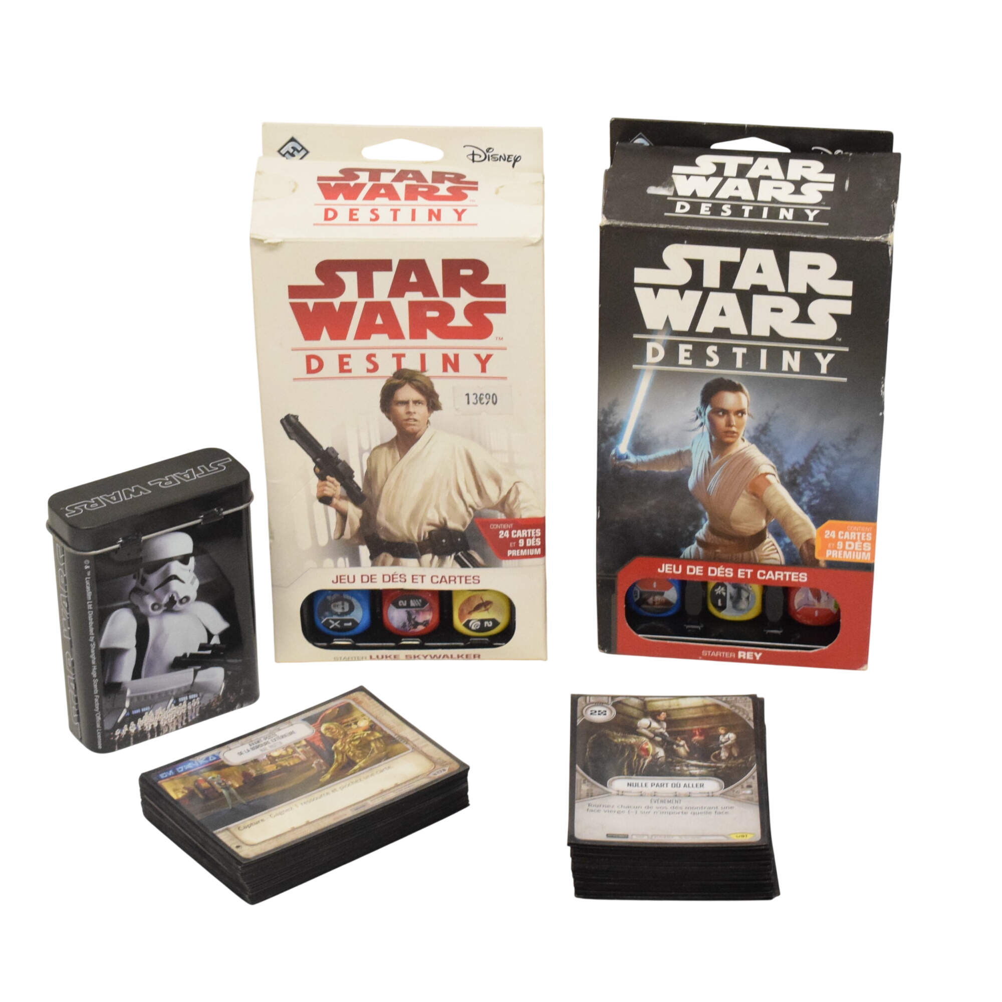 Lot Star War Destiny avec deux boites de 18 dés un étui de transport et 68 cartes de jeux État correct -  reconditionné disponible sur Label Emmaüs