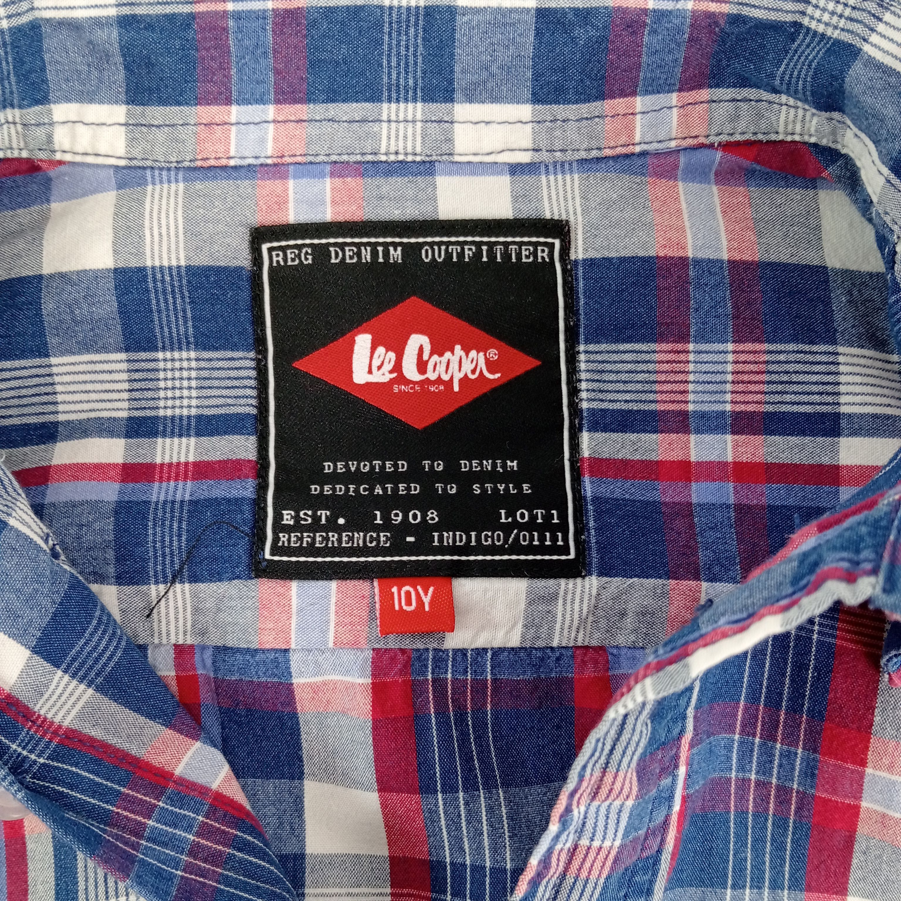 Chemise enfant garçon de la marque Lee Cooper col classique manches longues à carreaux de couleur bleu taille 138 cm (10 ans) - Photo 4