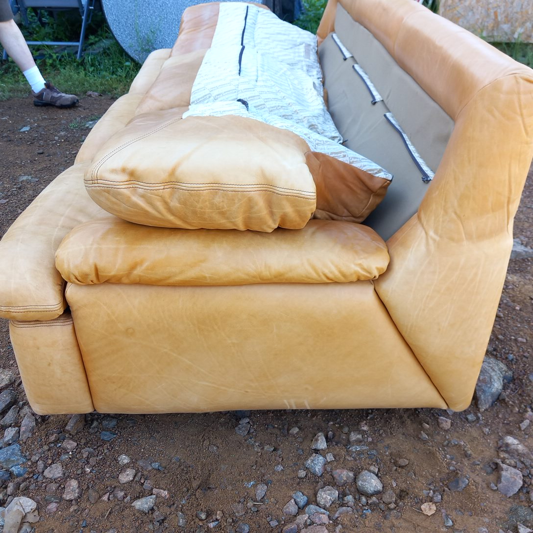 Canapé 3 Places en Cuir Design Gérard Guermonprez - État correct - Photo 12