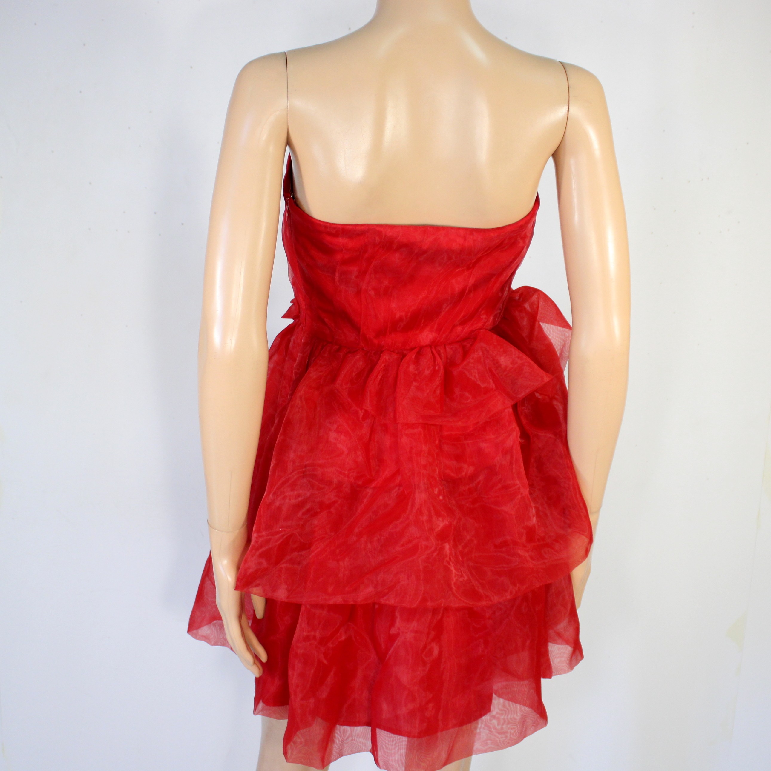 Robe De Cocktail Rouge ETAM Taille 38 Bon état - Vue 3 - 