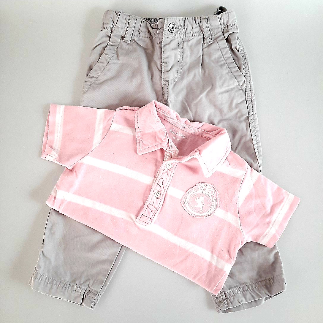 Acheter Ensemble Bout'chou bébé 18 mois polo, pantalon et bob Très bon état - 10,00 € Ensemble Bout'chou bébé 18 mois polo, pantalon et bob Très bon état - reconditionné disponible sur Label Emmaüs