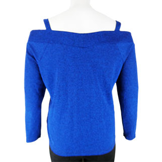 Top à bretelles manches longues bleu avec fibre métallique -Femme- Body Flirt- Taille 48/50 - Photo 1