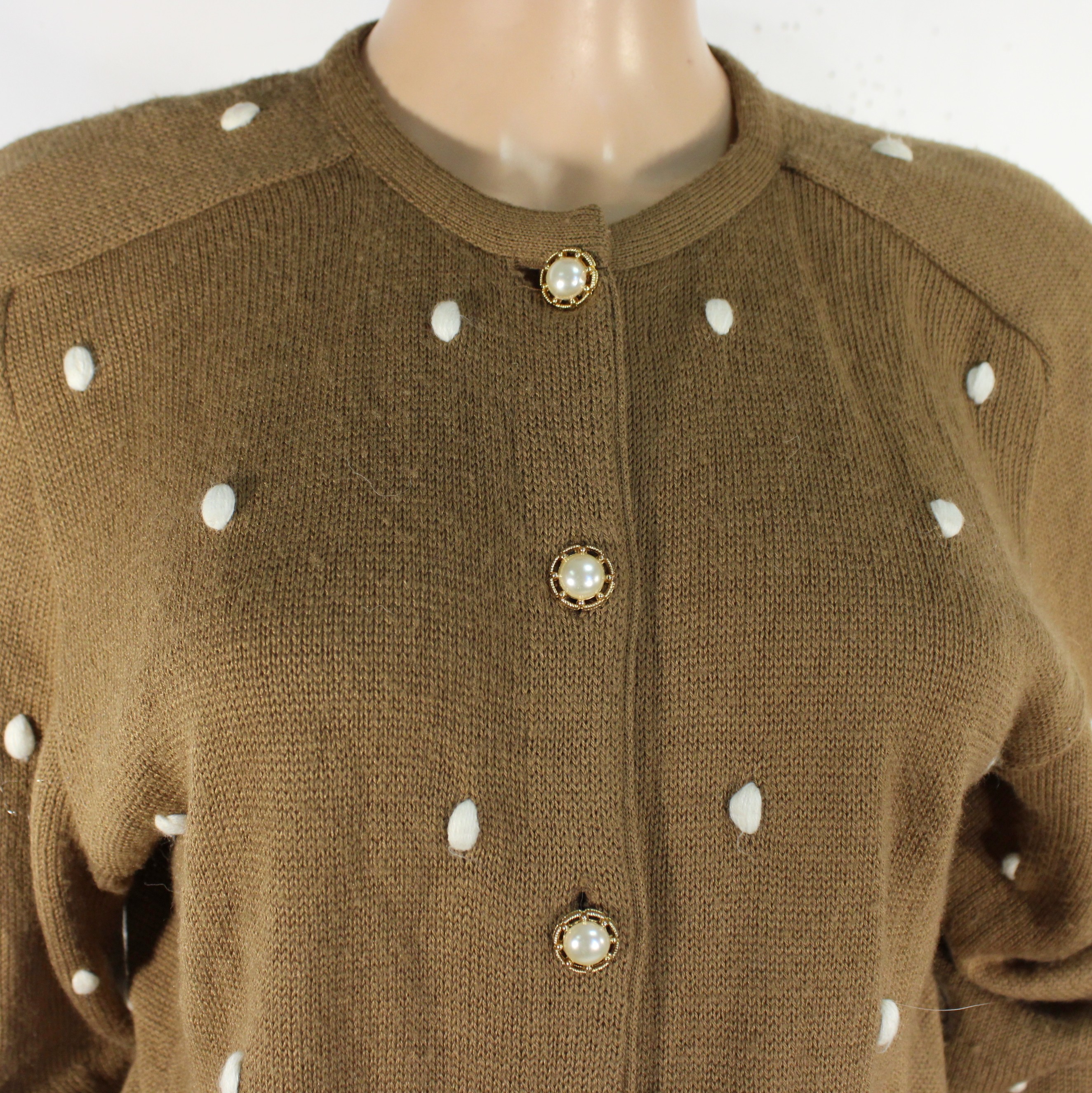Gilet Vintage Femme Marron MARILYN DE PEREL Taille 42 - Photo 3