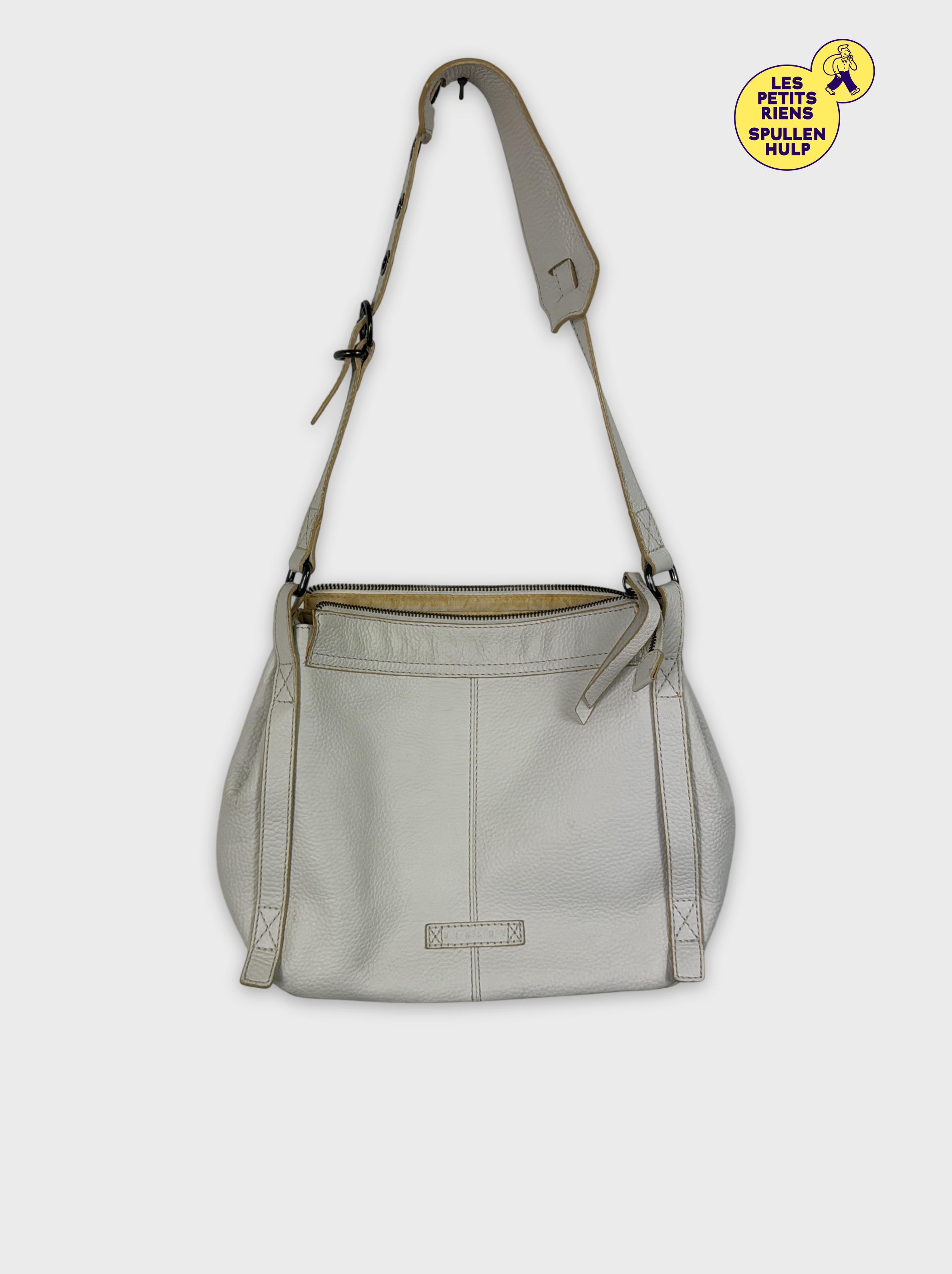 Sac à main bandoulière cuir blanc Sisley 👜 - Photo 0