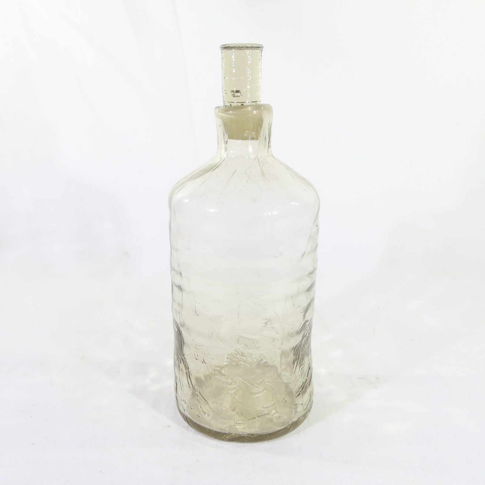 Ancienne Goujonnière Bouteille à Vairons Verre Soufflé Pêche