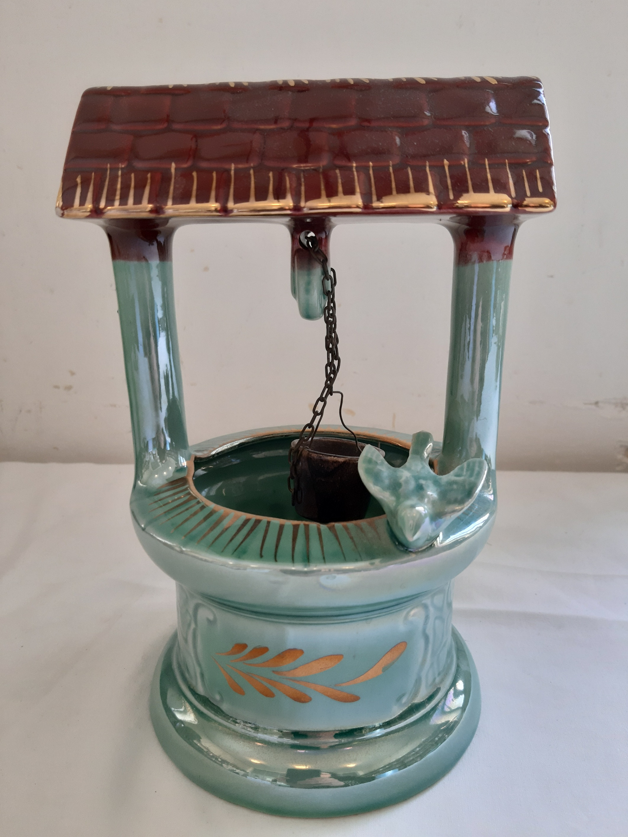 PUIT décoratif en Faience signé H. BEQUET Made in Belgium, vintage 