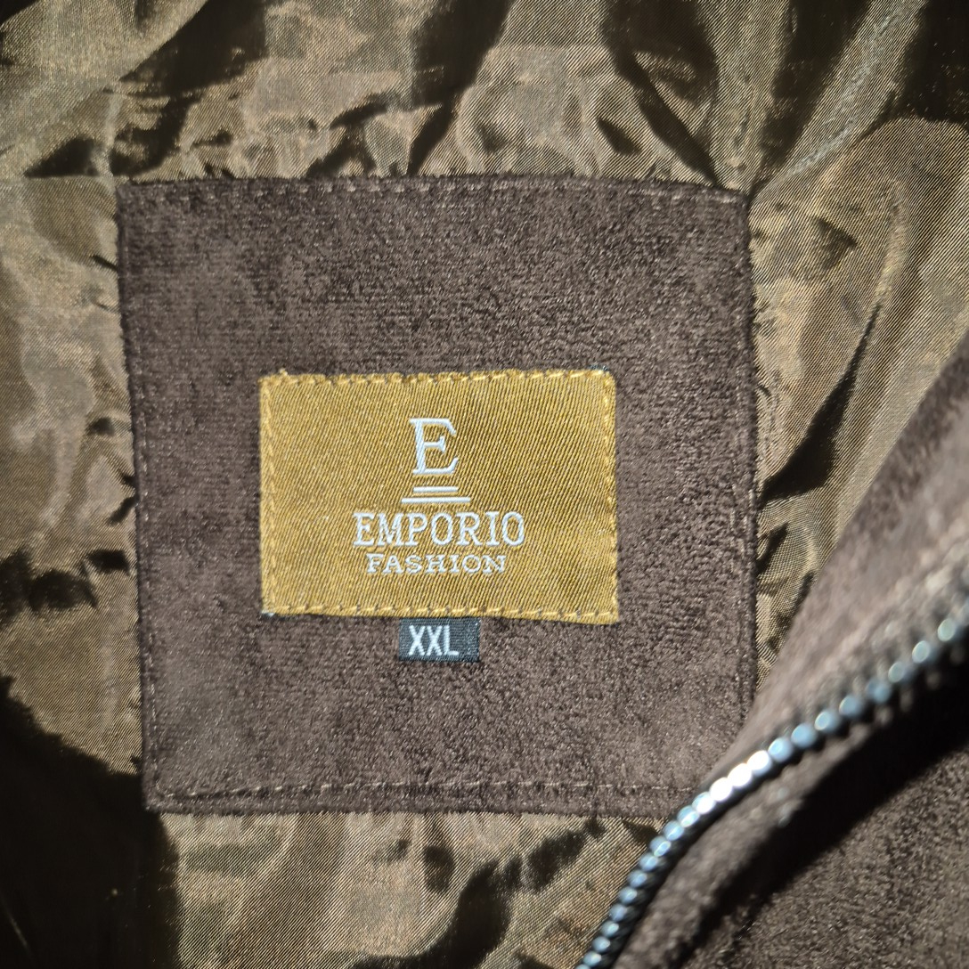 Veste marron cuir suédé - Emporio Fashion - Taille XXL - Photo 4